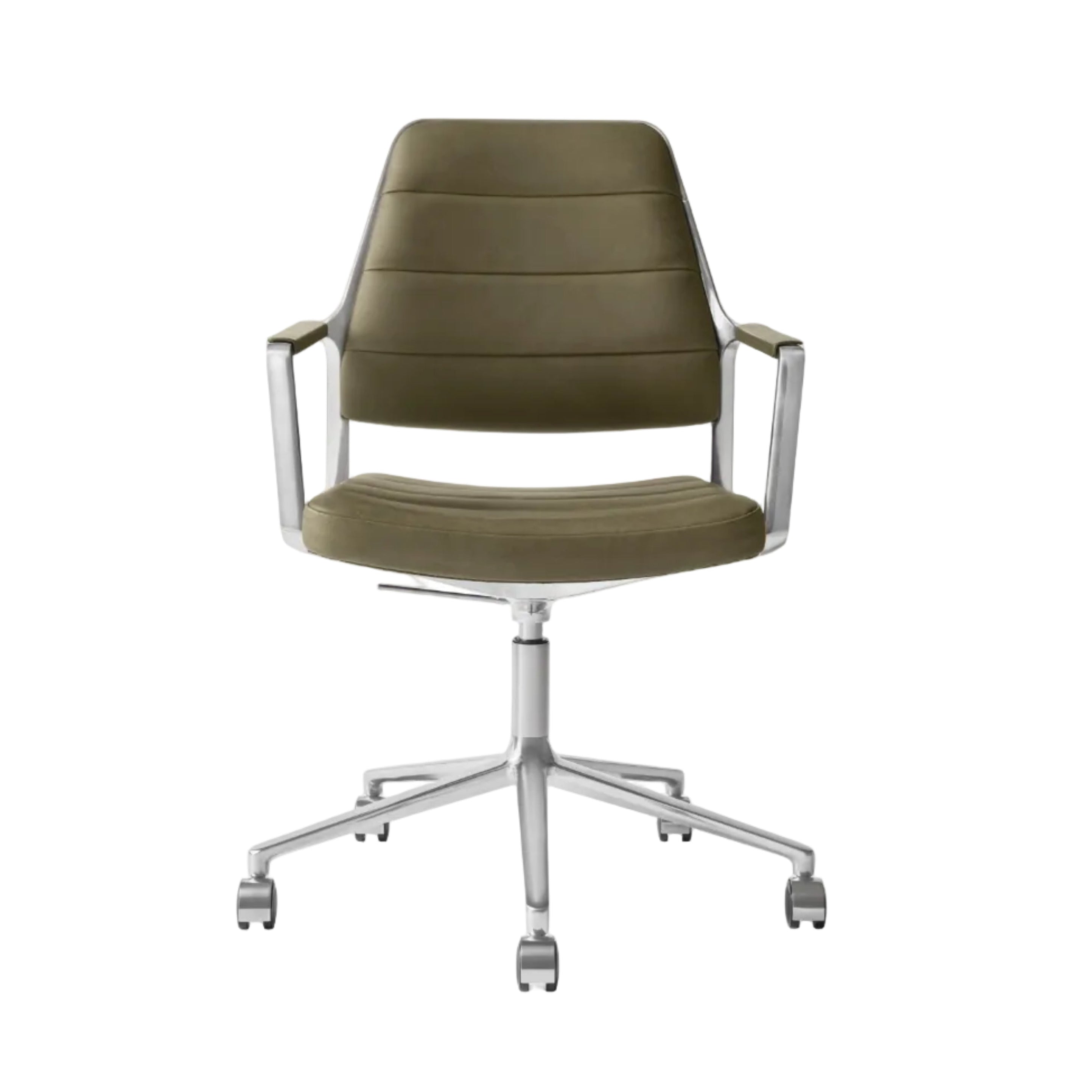 Bureau stoel 455+ groene leer met metalen basis