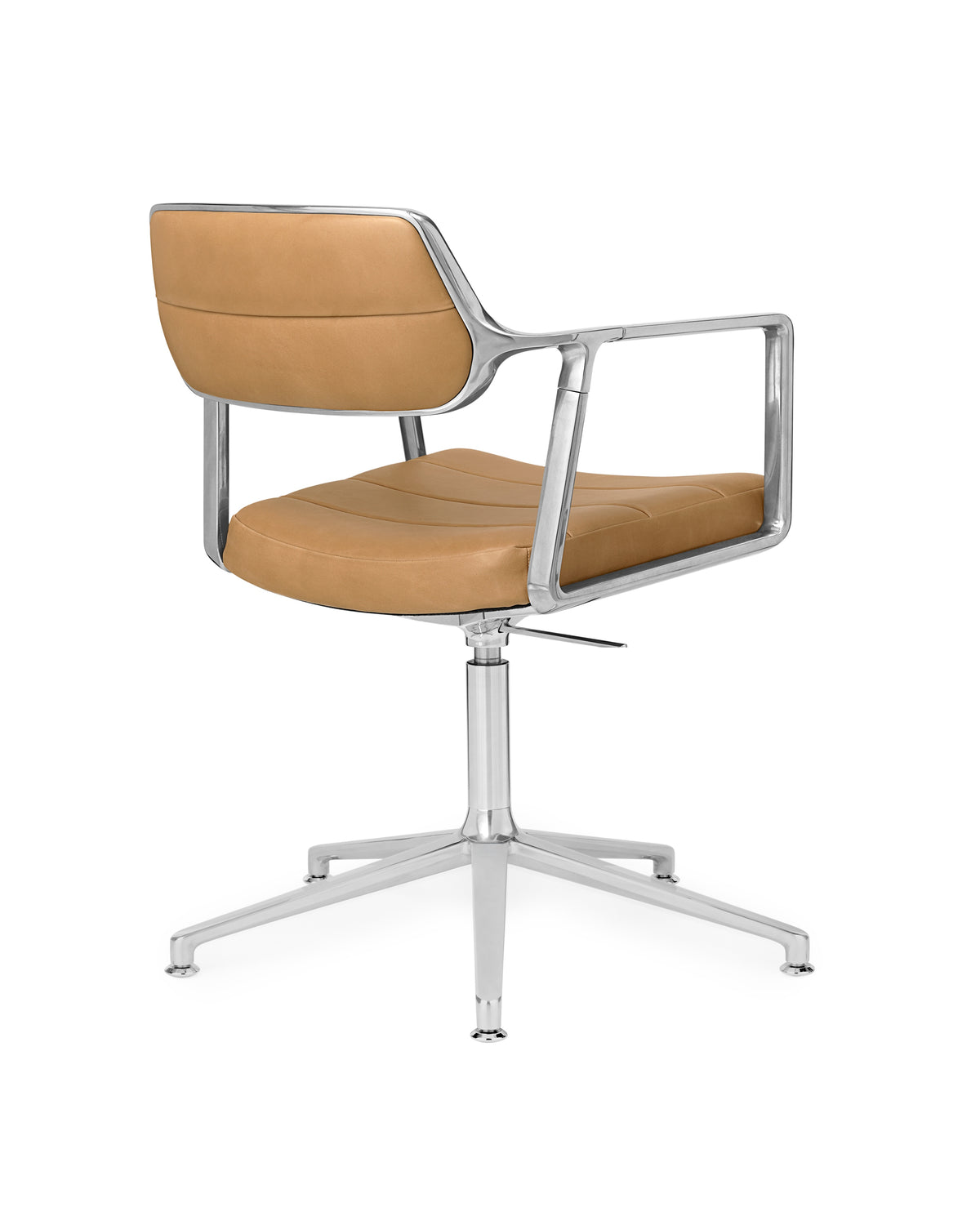 Bureau stoel 453+ karamel leer met metalen basis