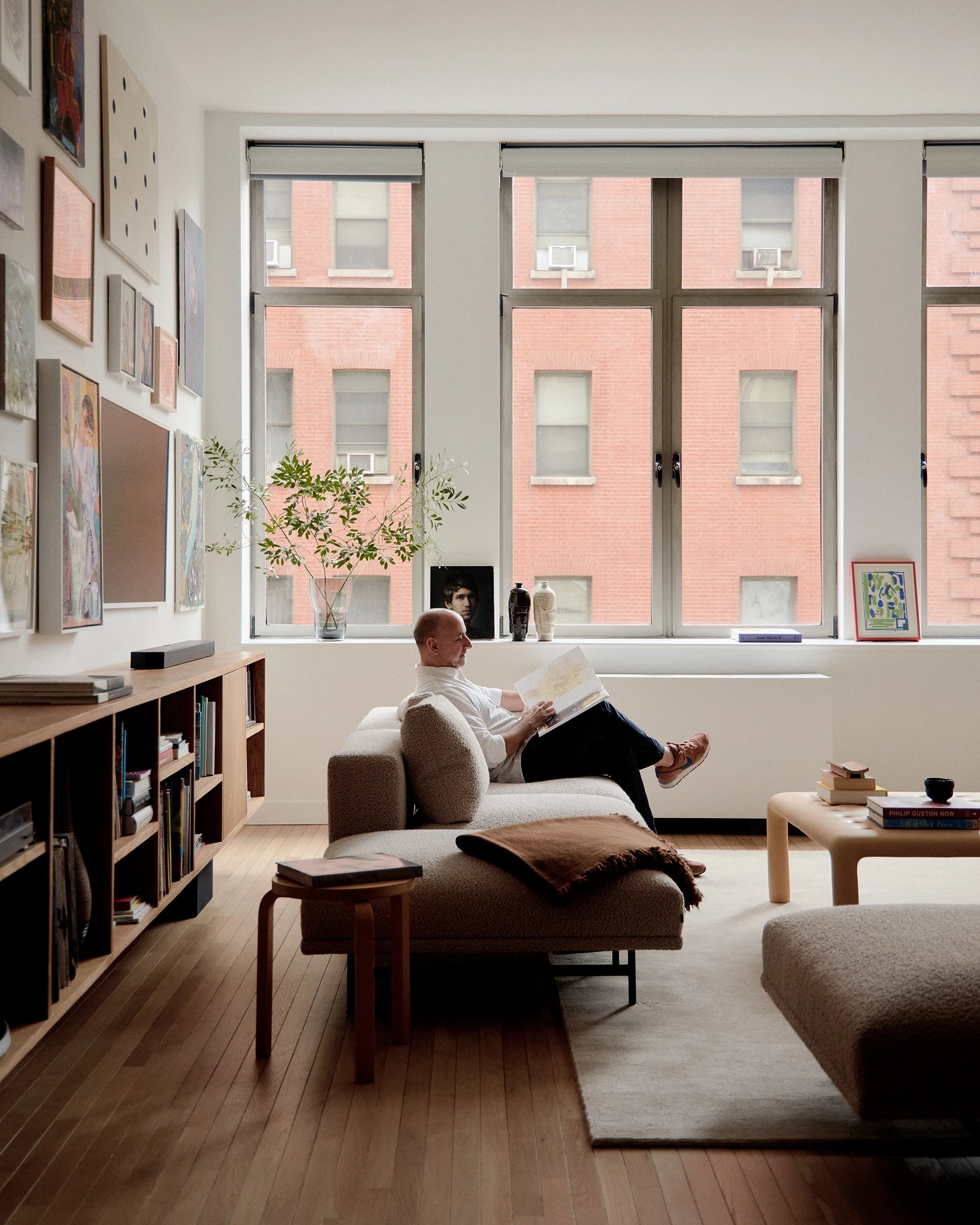 Sofa 3-zits LOFT bruin boucle met zwarte basis