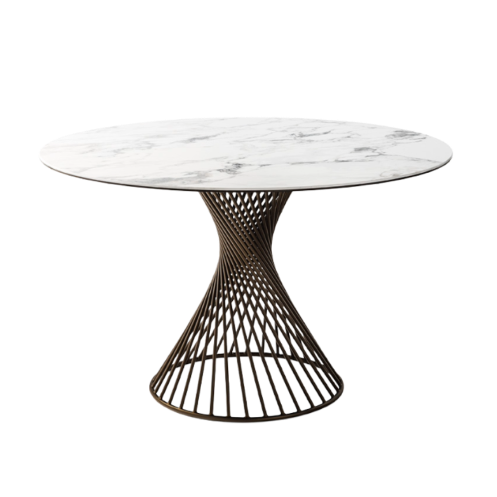 Round Table VORTEX white top with brown base
