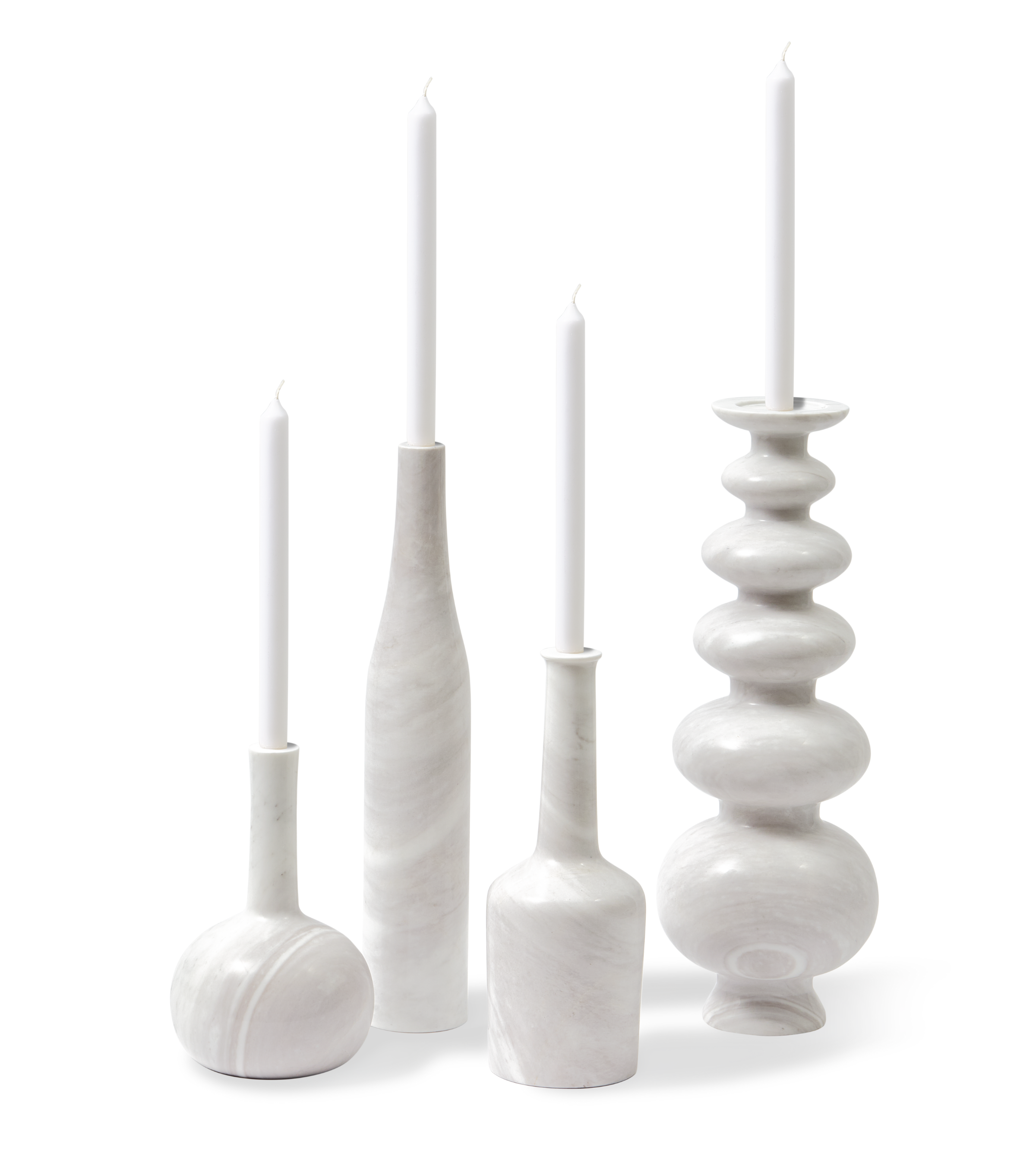 Kandelaar HERITAGE BELL wit marmer