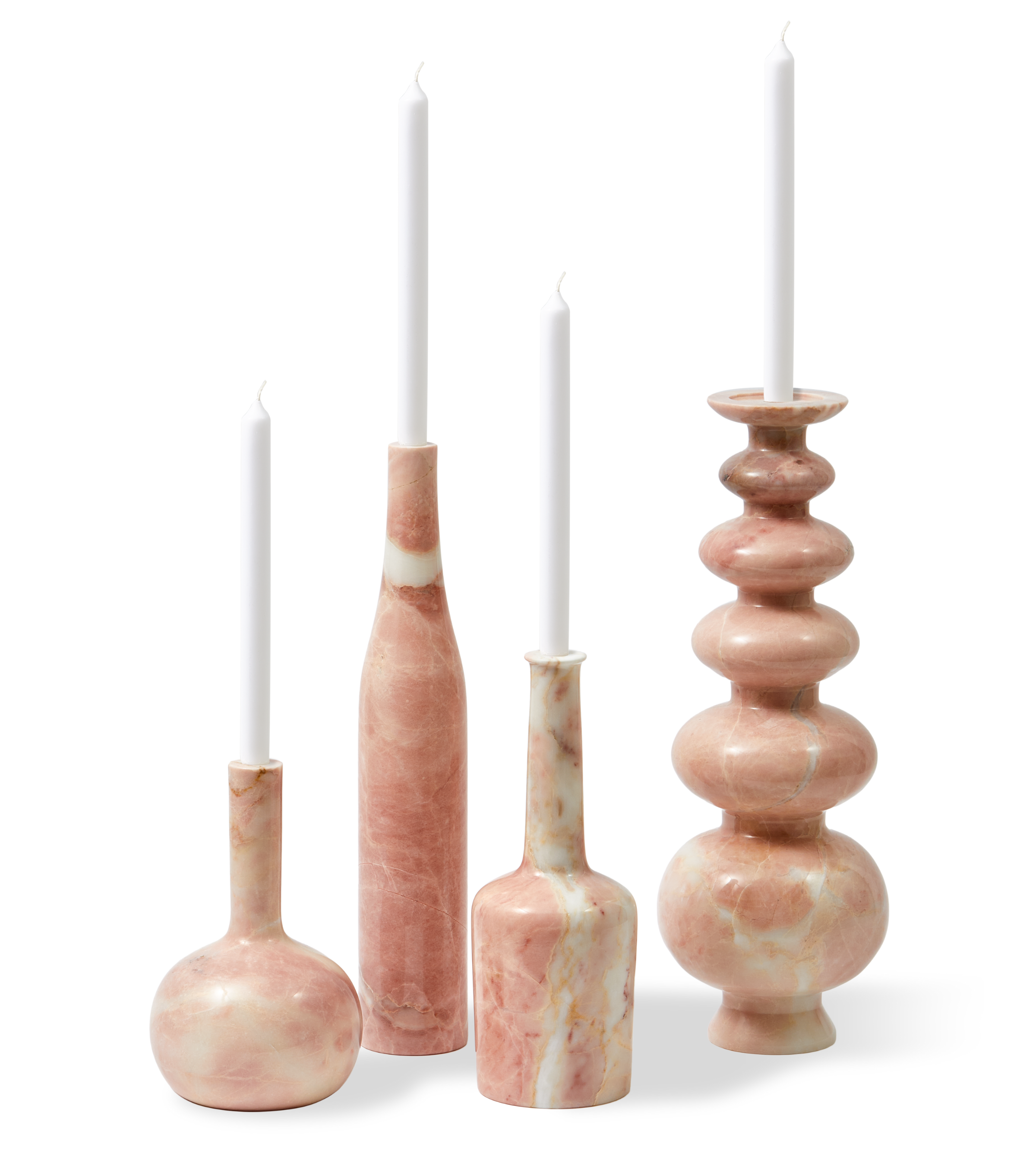HERITAGE BOTTLE candle holder light pink marble