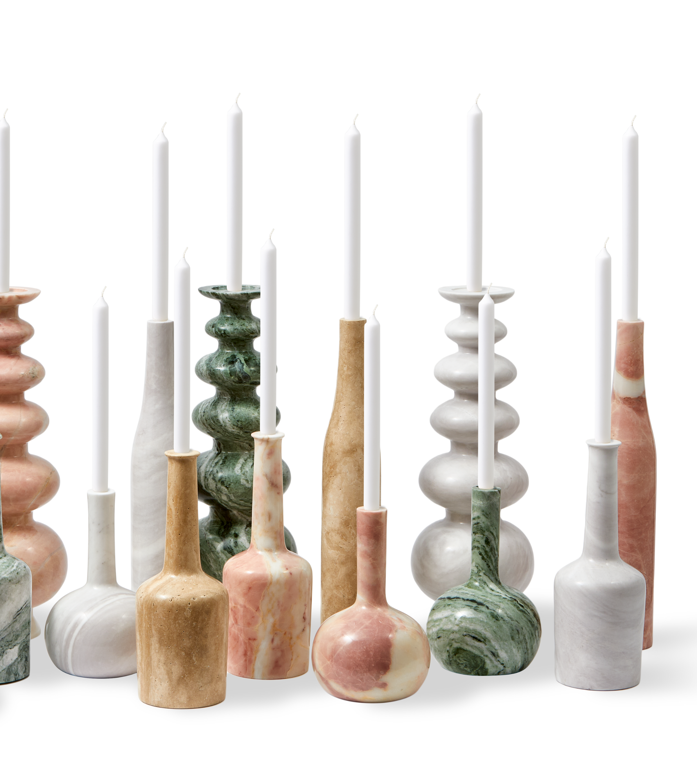 HERITAGE BOTTLE candle holder light pink marble