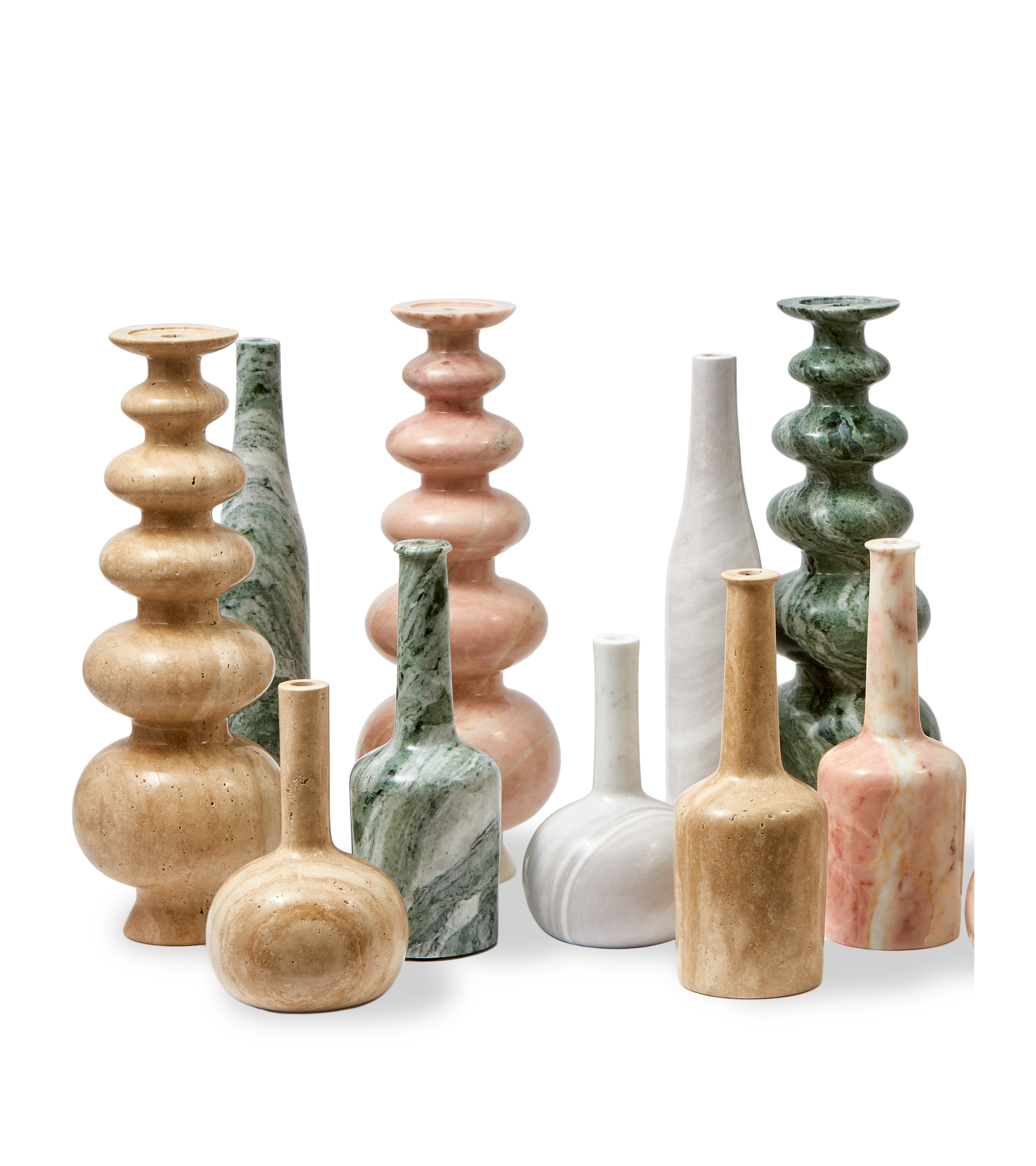 HERITAGE SPHERE beige travertine candlestick