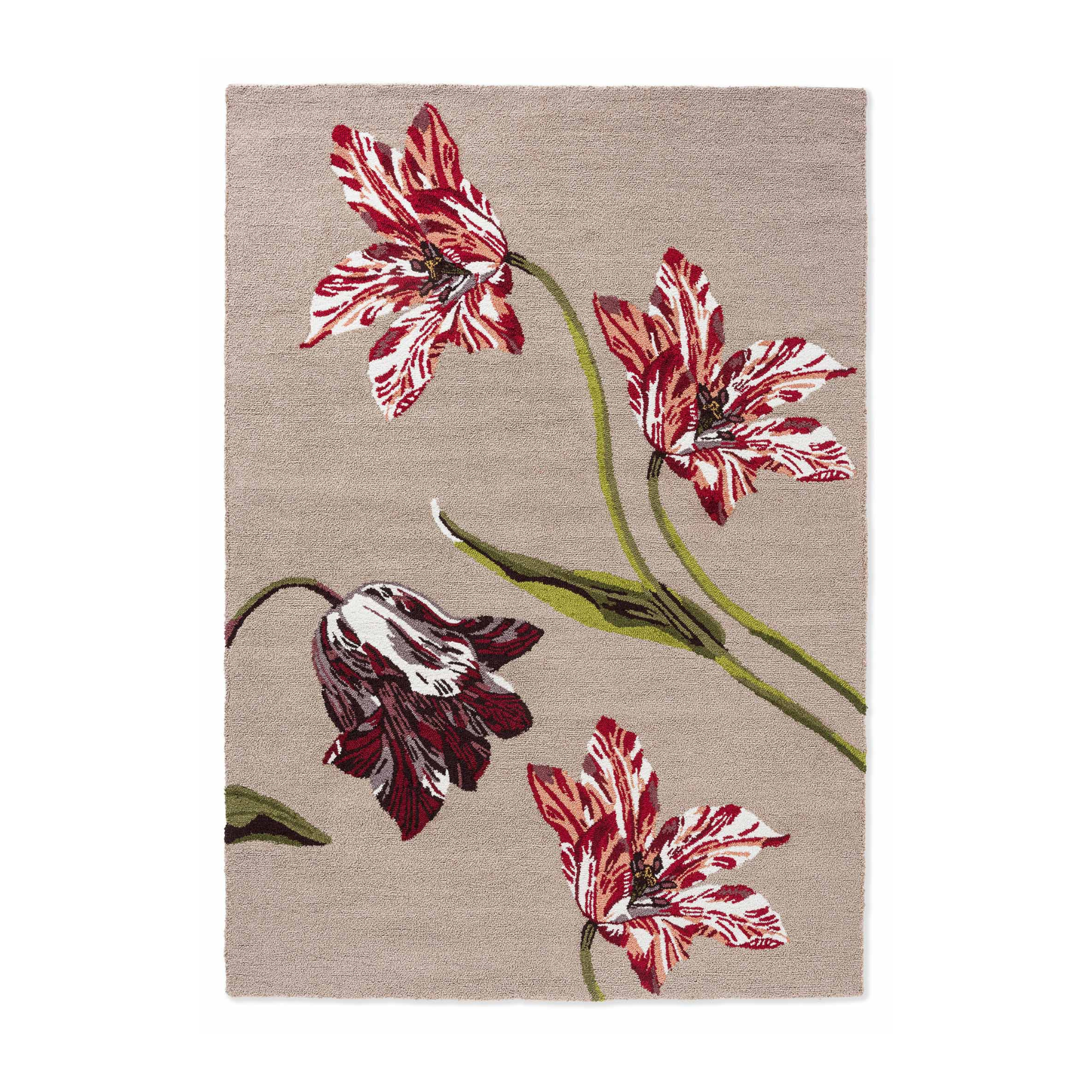 Buitenkleed BOTANISCH TULP BURGONDIE beige
