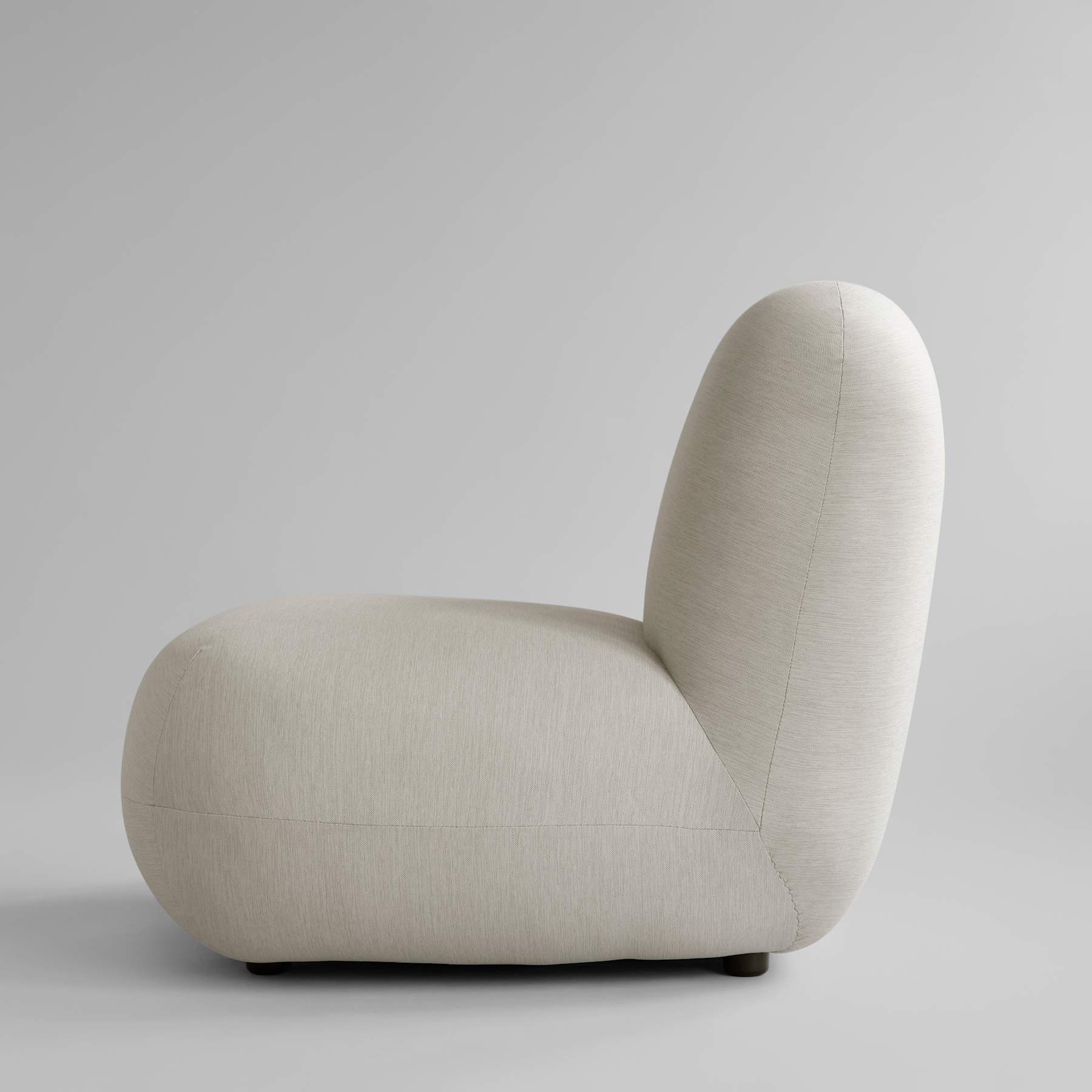 Fauteuil zonder armleuningen TOE FLAT warm grijs