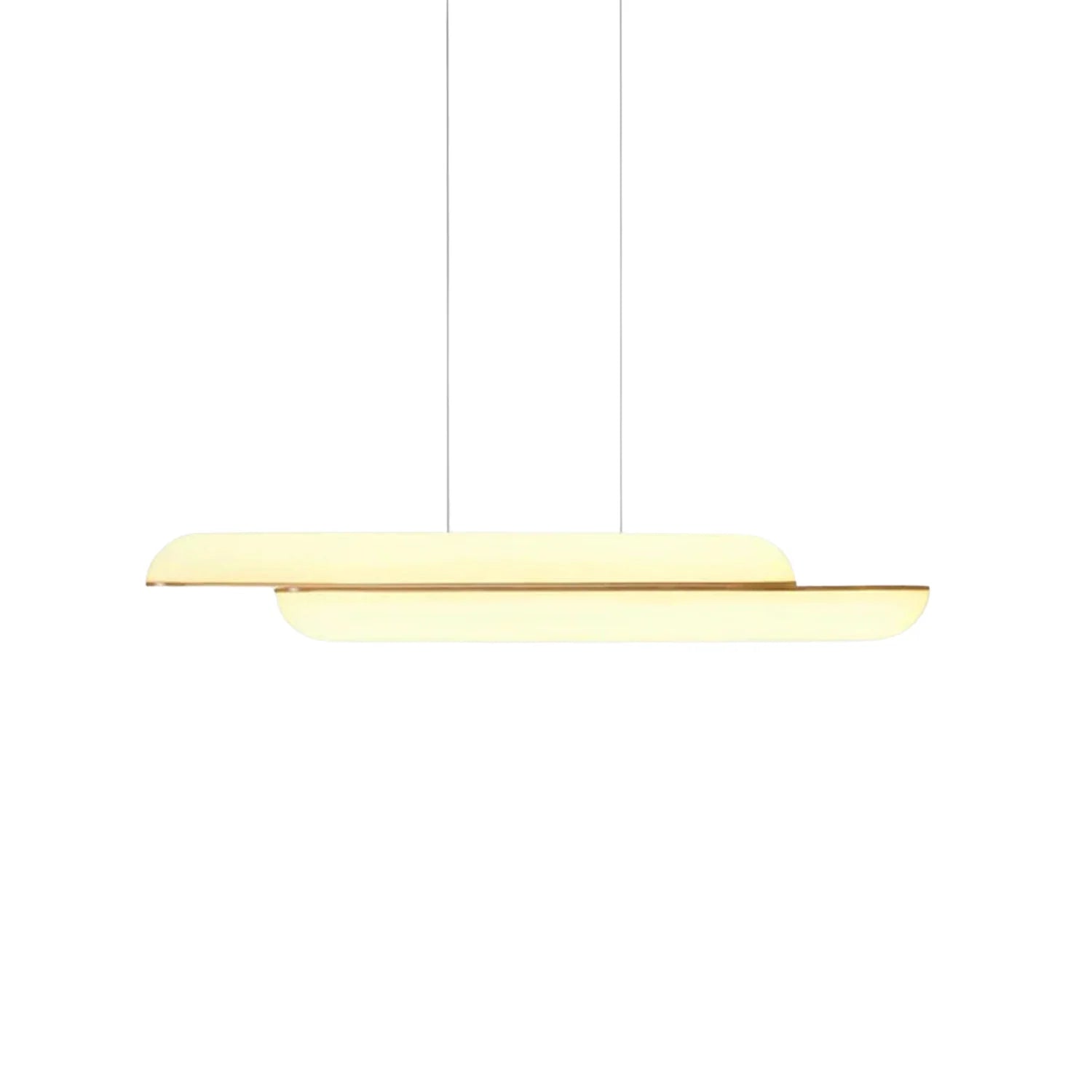 Hanglamp GEMINI met opalen glazen kap en messing.