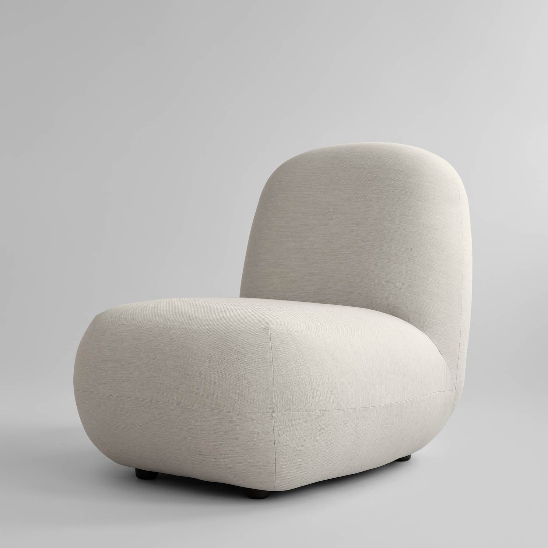 Fauteuil zonder armleuningen TOE FLAT warm grijs