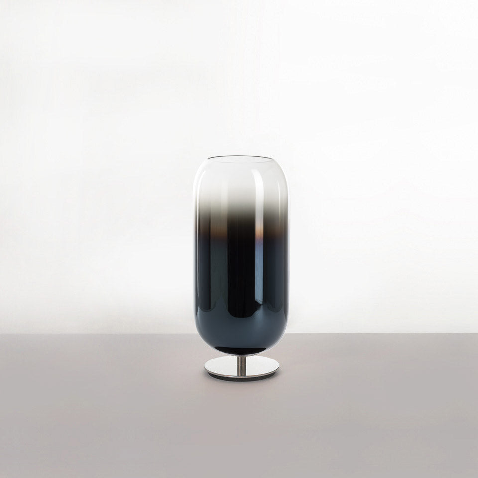 Tischlampe GOPLE blau mit silbernem Fuß