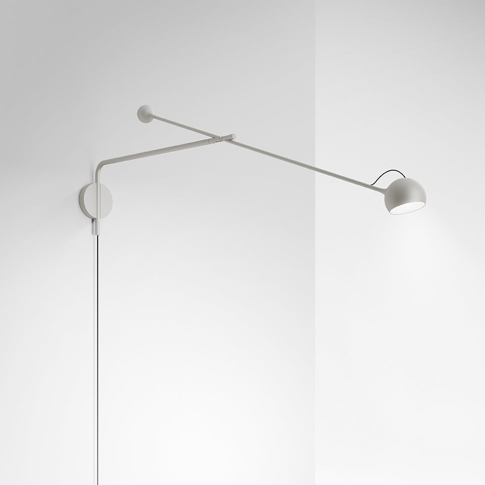 Wandlamp met verstelbare arm IXA L lichtgrijs