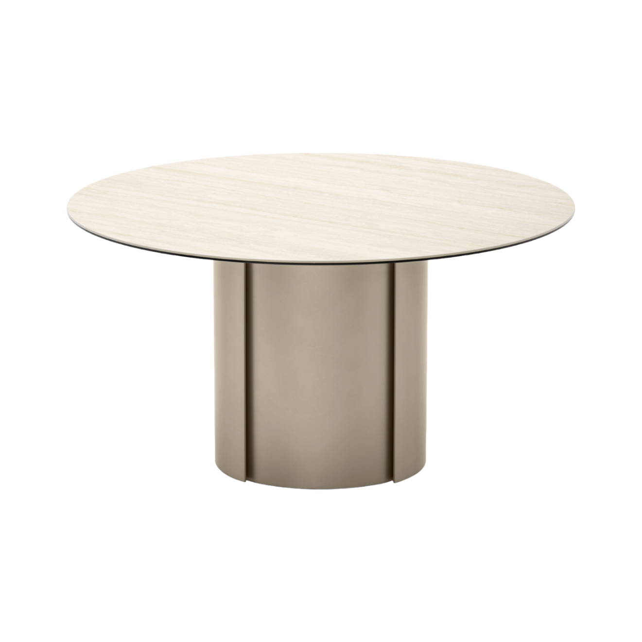 YOROI Round Table with Cream Top and Cream Base