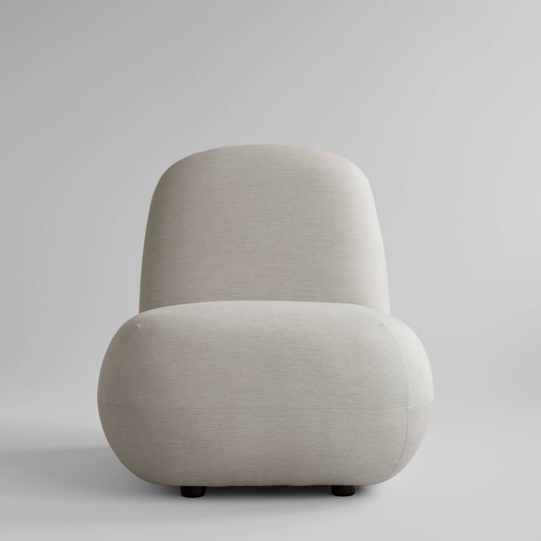 Fauteuil zonder armleuningen TOE FLAT warm grijs