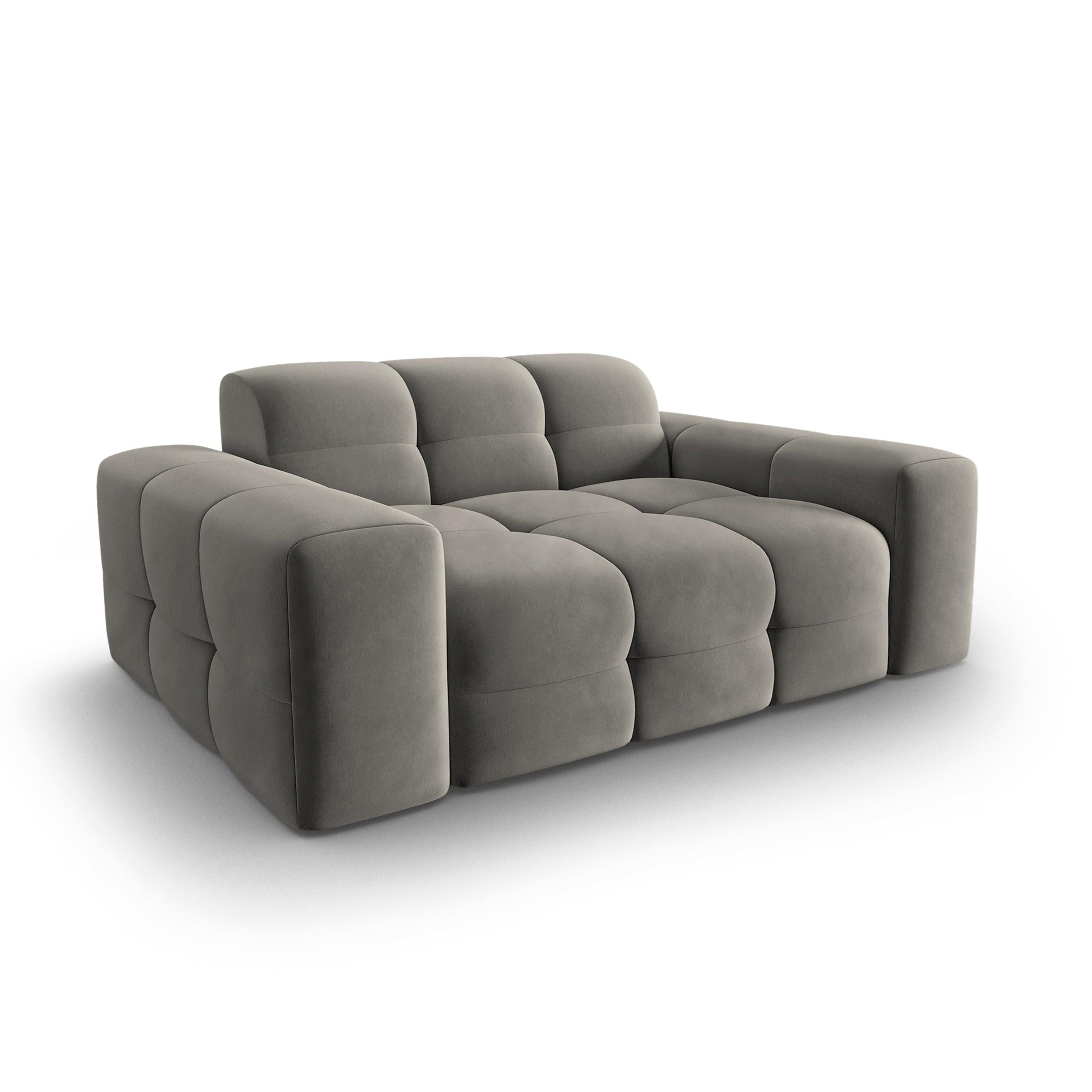 Sofa aksamitna 2-osobowa KENDAL szary Micadoni    Eye on Design