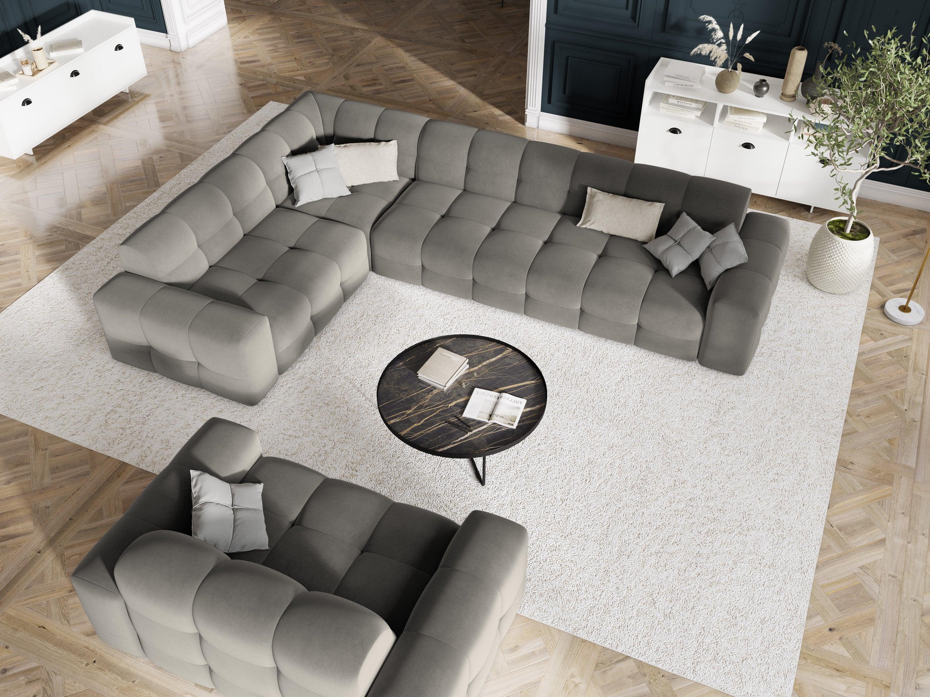 Sofa aksamitna 2-osobowa KENDAL szary Micadoni    Eye on Design