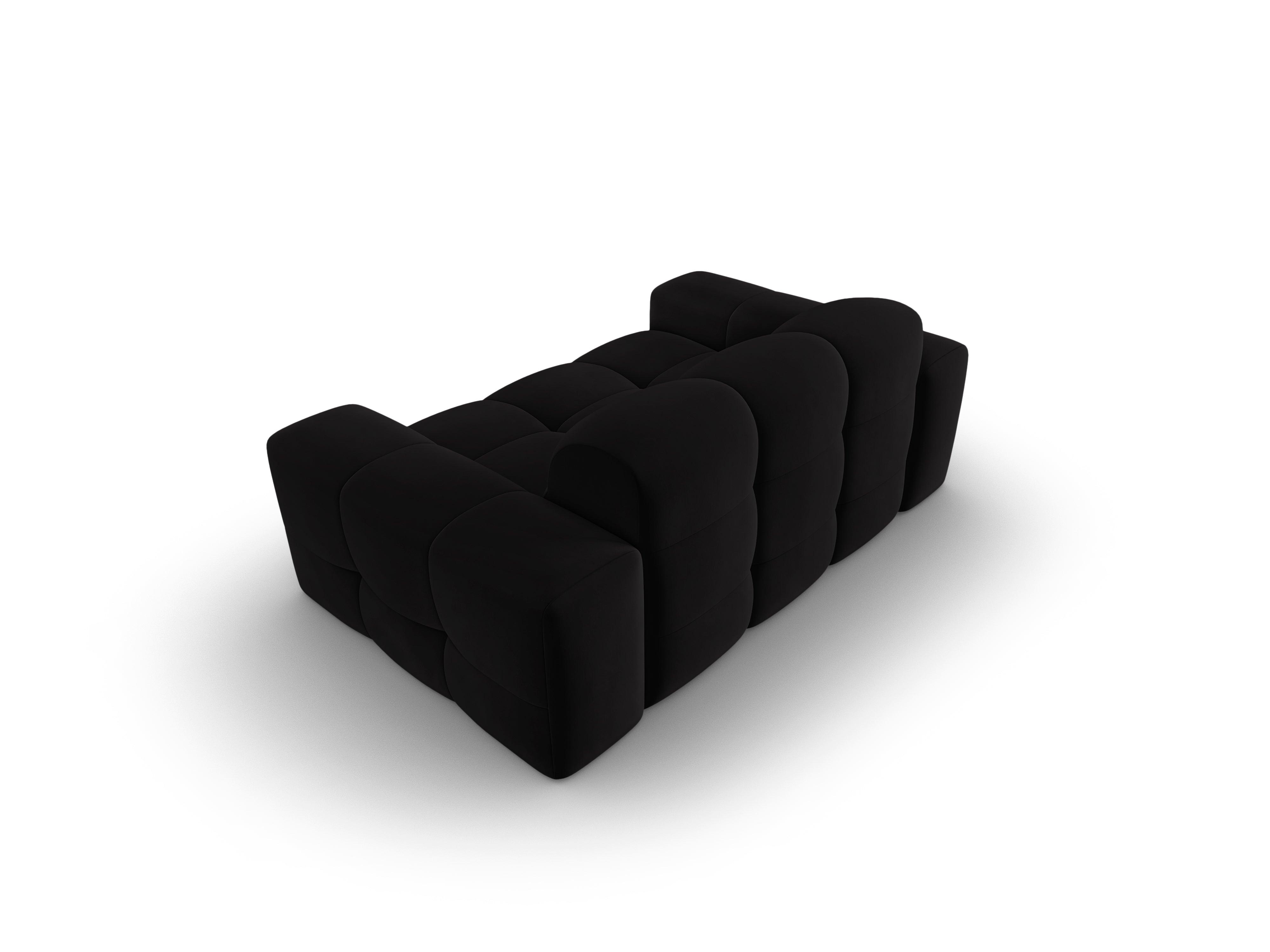 Sofa aksamitna 2-osobowa KENDAL czarny Micadoni    Eye on Design