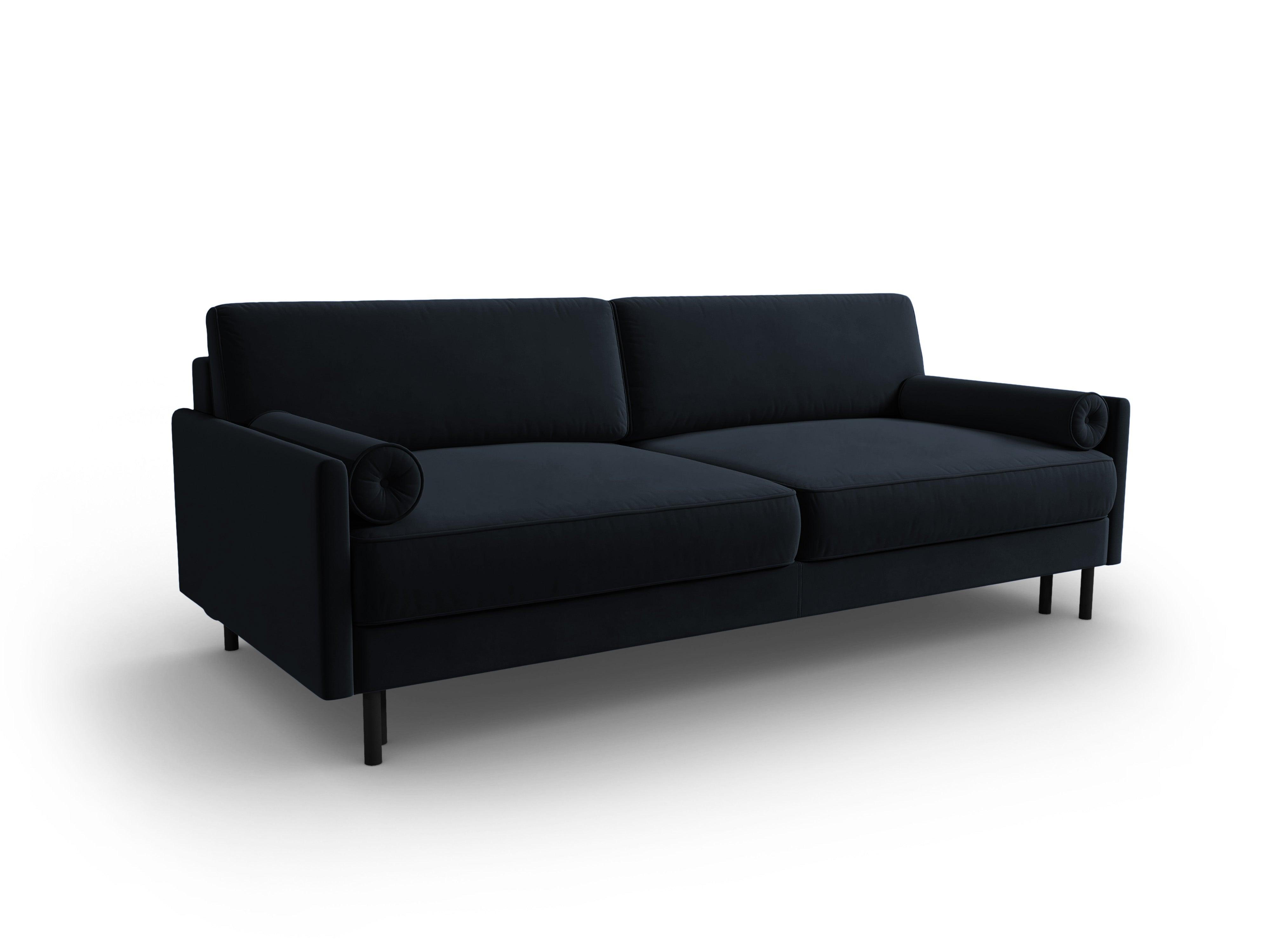 Sofa aksamitna z funkcją spania SCOTT ciemnoniebieski Micadoni    Eye on Design