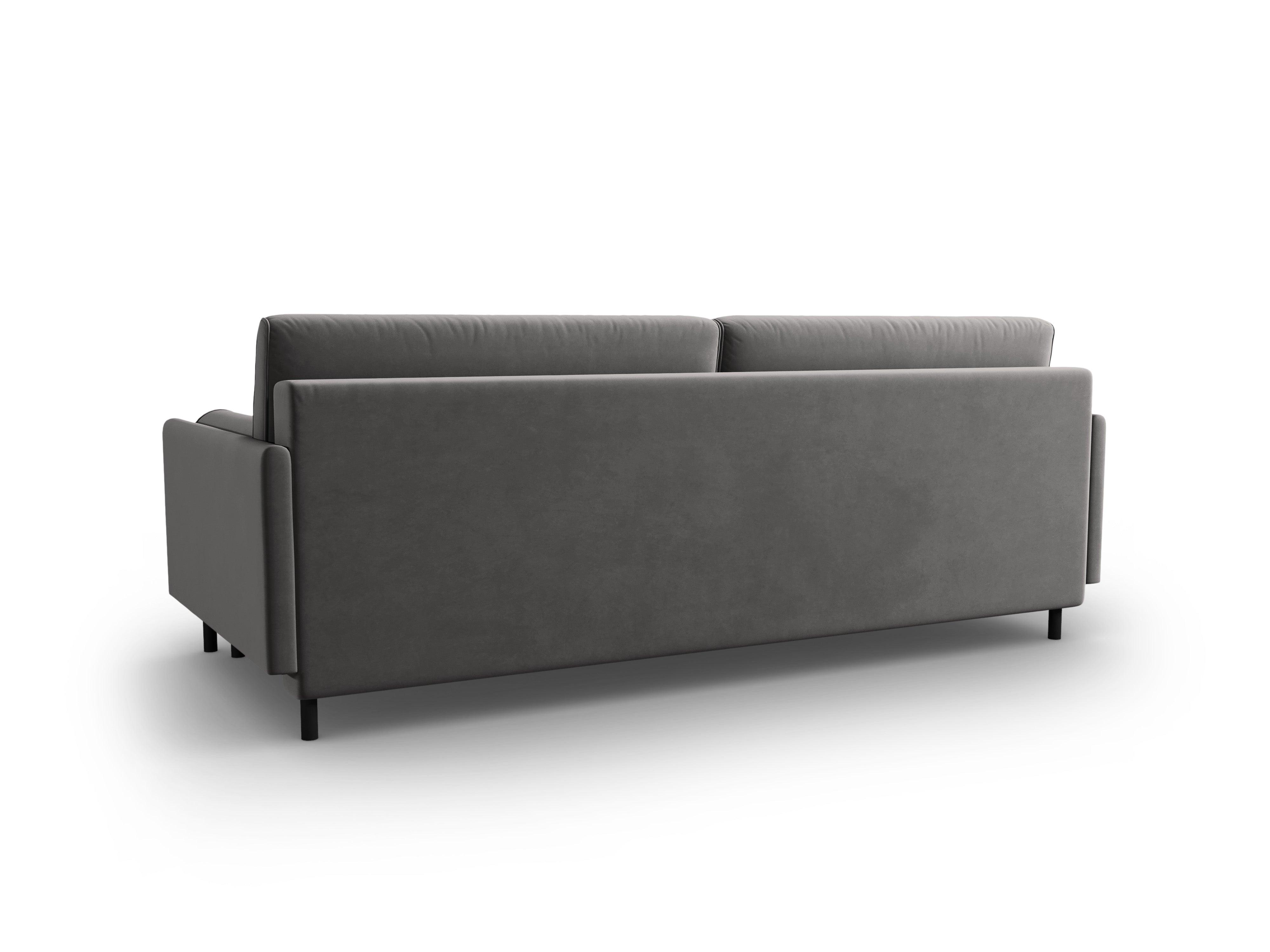 Sofa aksamitna z funkcją spania SCOTT jasnoszary Micadoni    Eye on Design
