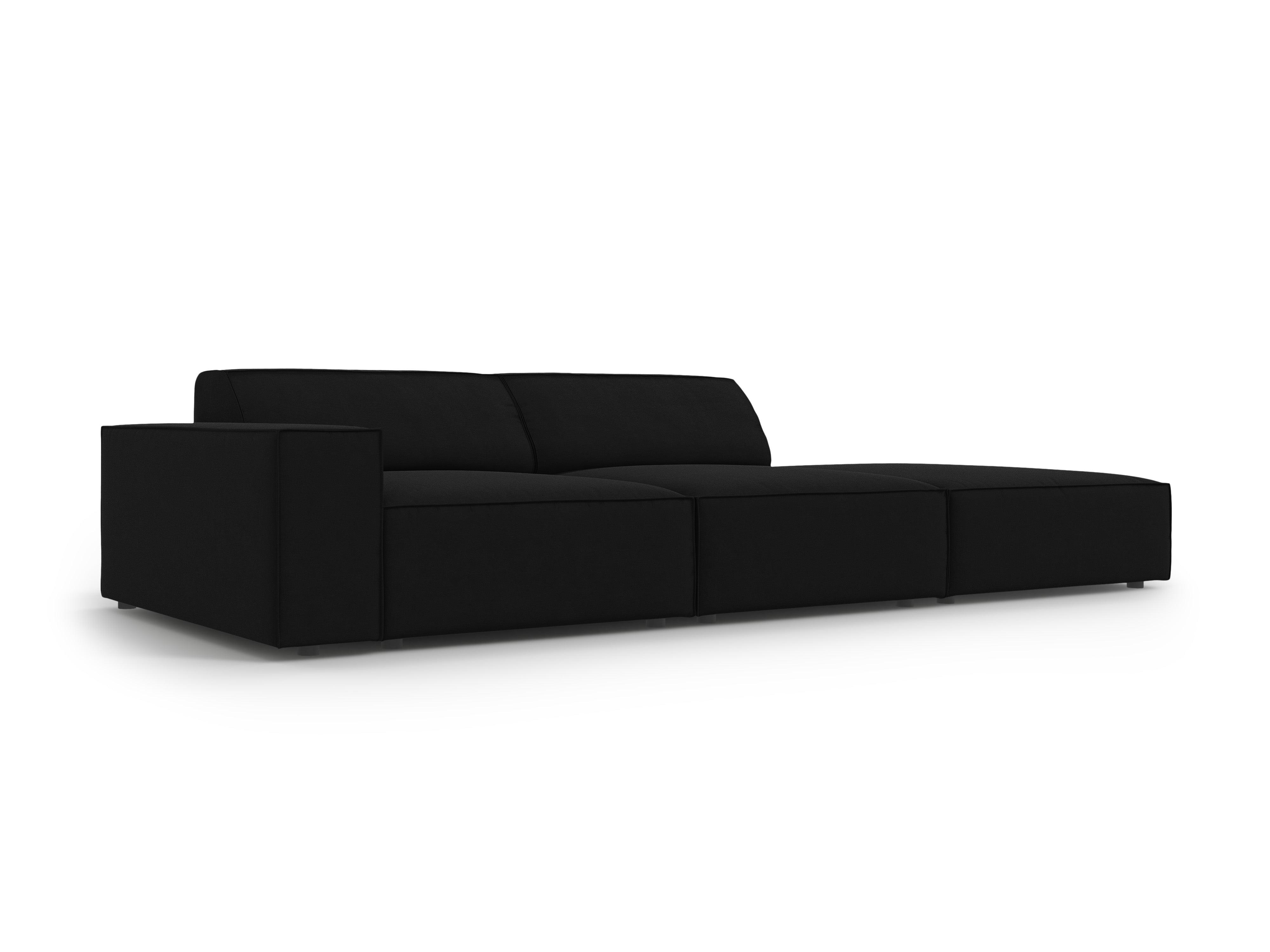 Sofa aksamitna prawostronna 3-osobowa JODIE czarny Micadoni    Eye on Design