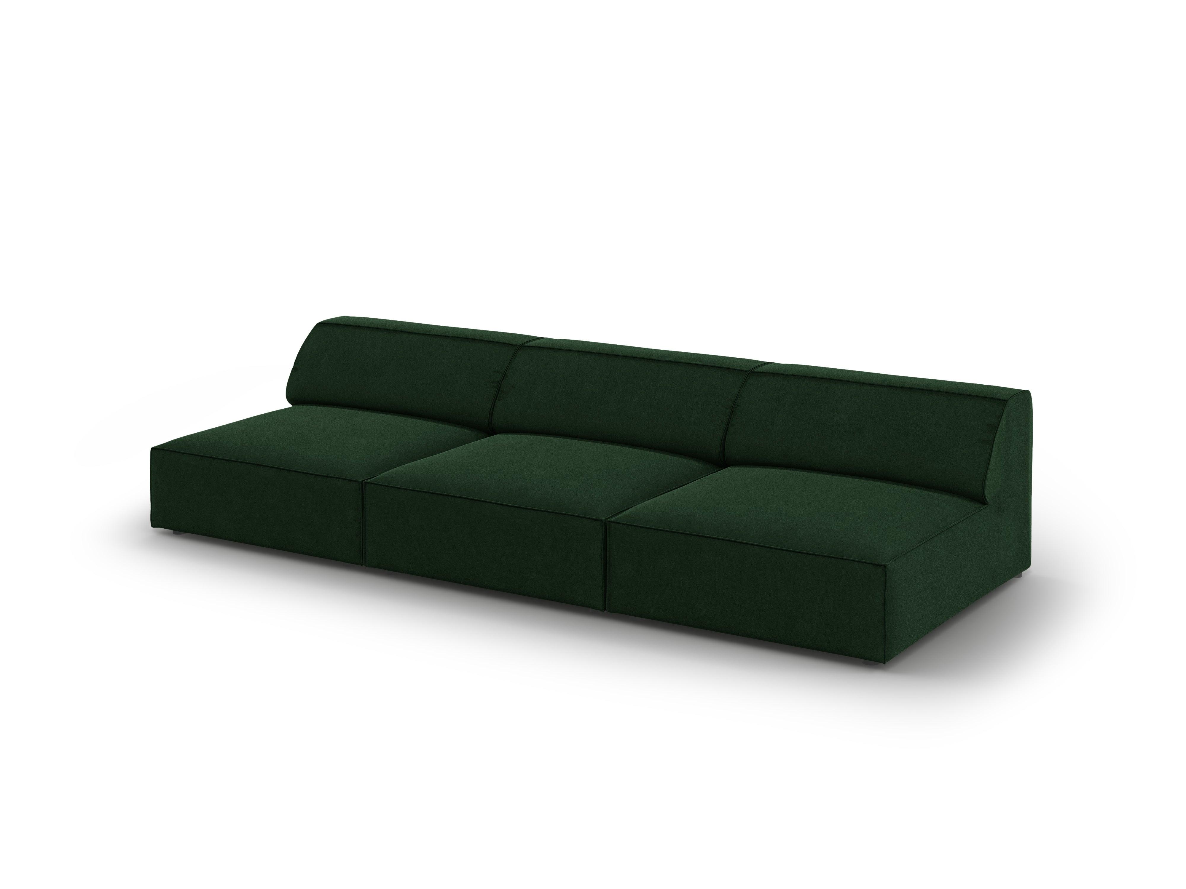 Sofa aksamitna 3-osobowa otwarta JODIE butelkowa zieleń Micadoni    Eye on Design