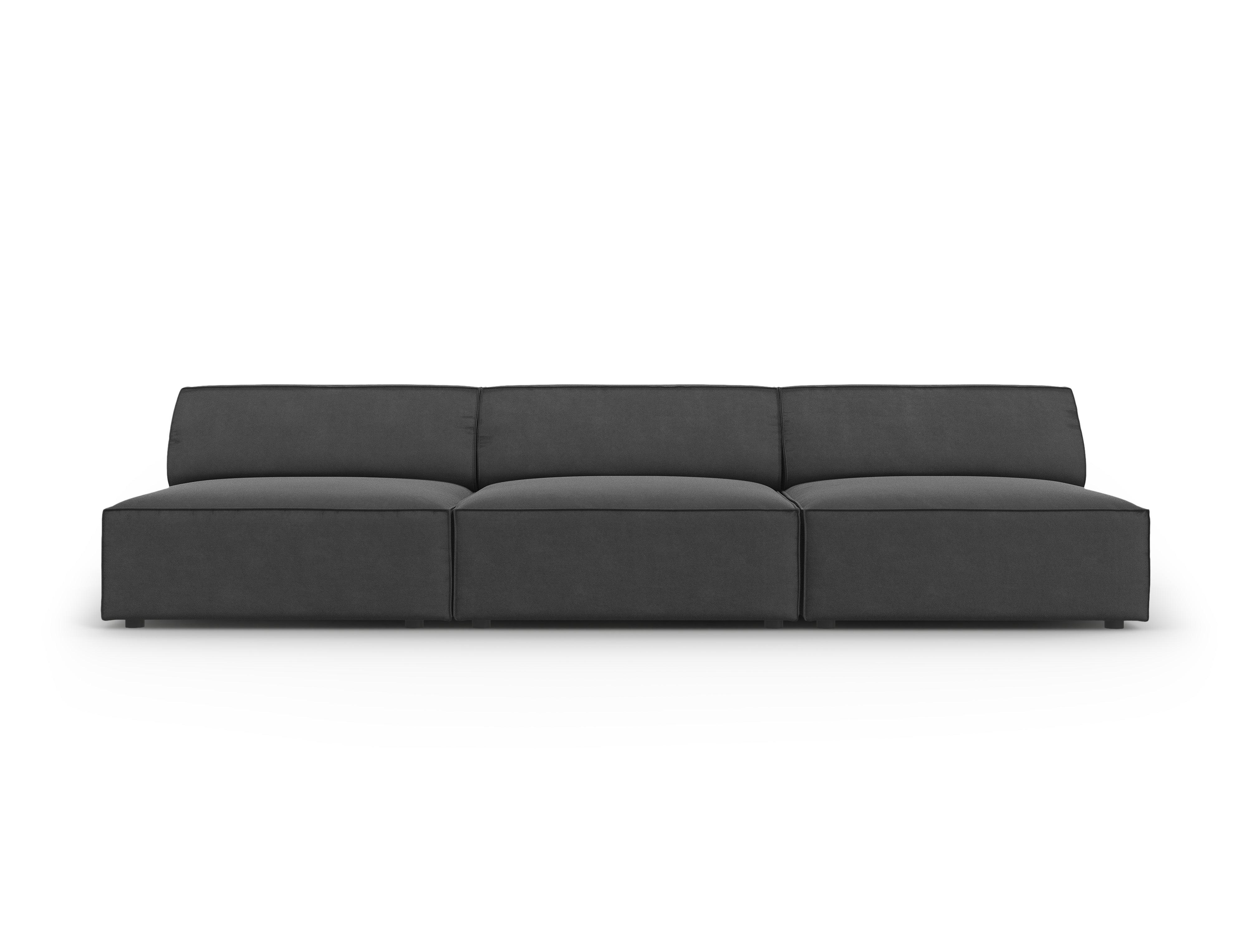 Sofa aksamitna 3-osobowa otwarta JODIE ciemnoszary Micadoni    Eye on Design