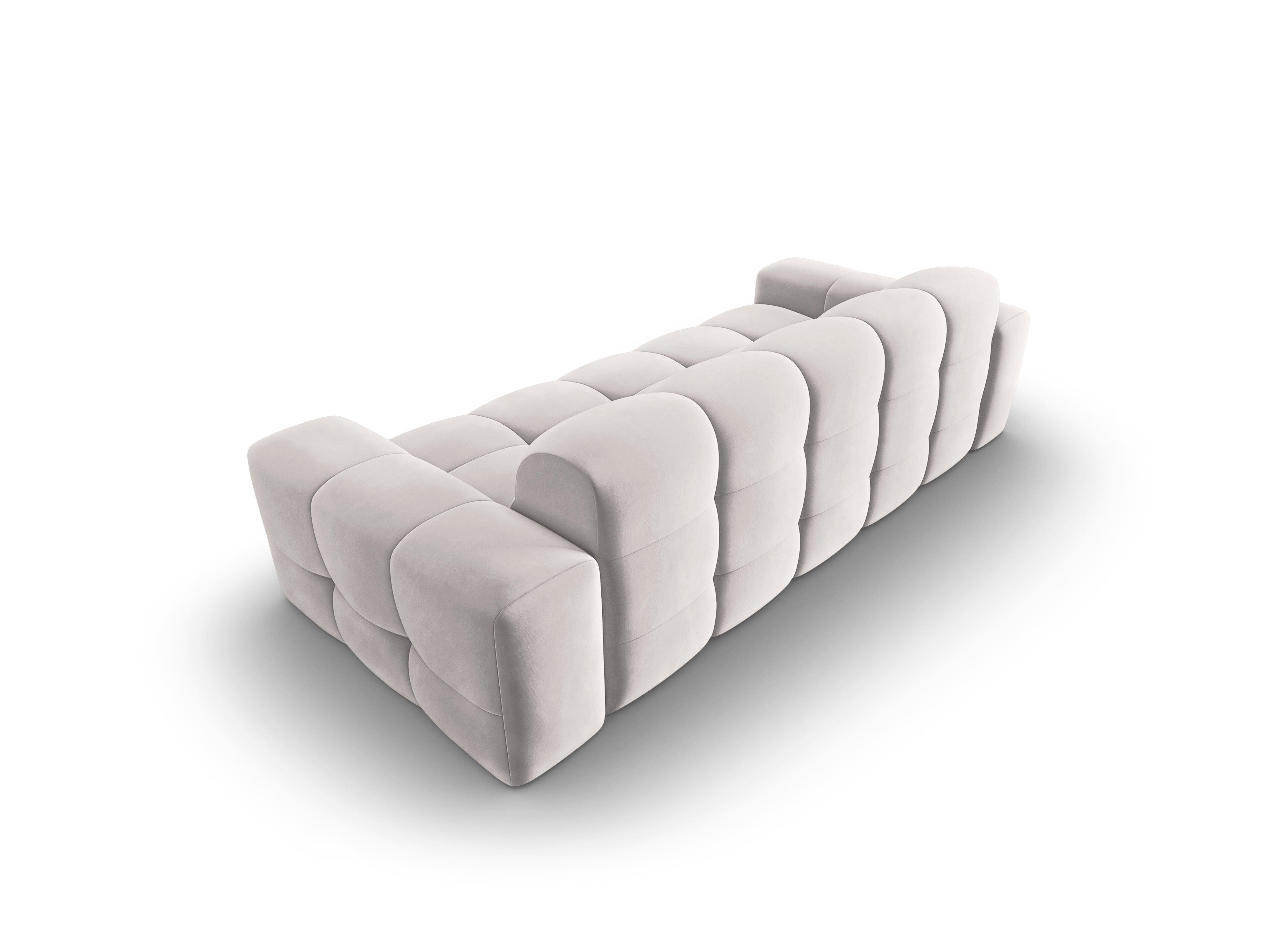 Sofa aksamitna 3-osobowa KENDAL jasnoszary Micadoni    Eye on Design