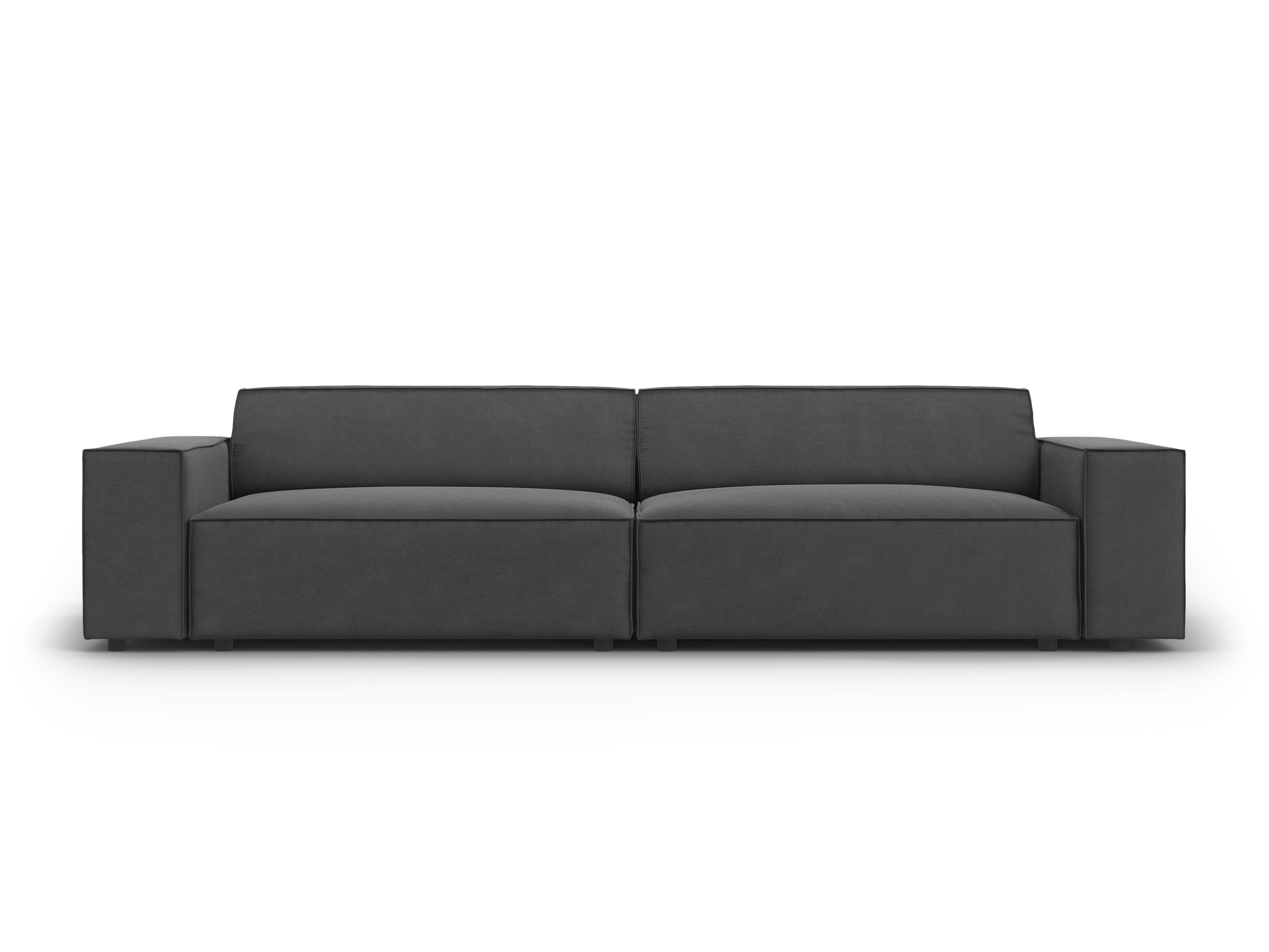 Sofa aksamitna 3-osobowa JODIE ciemnoszary Micadoni    Eye on Design