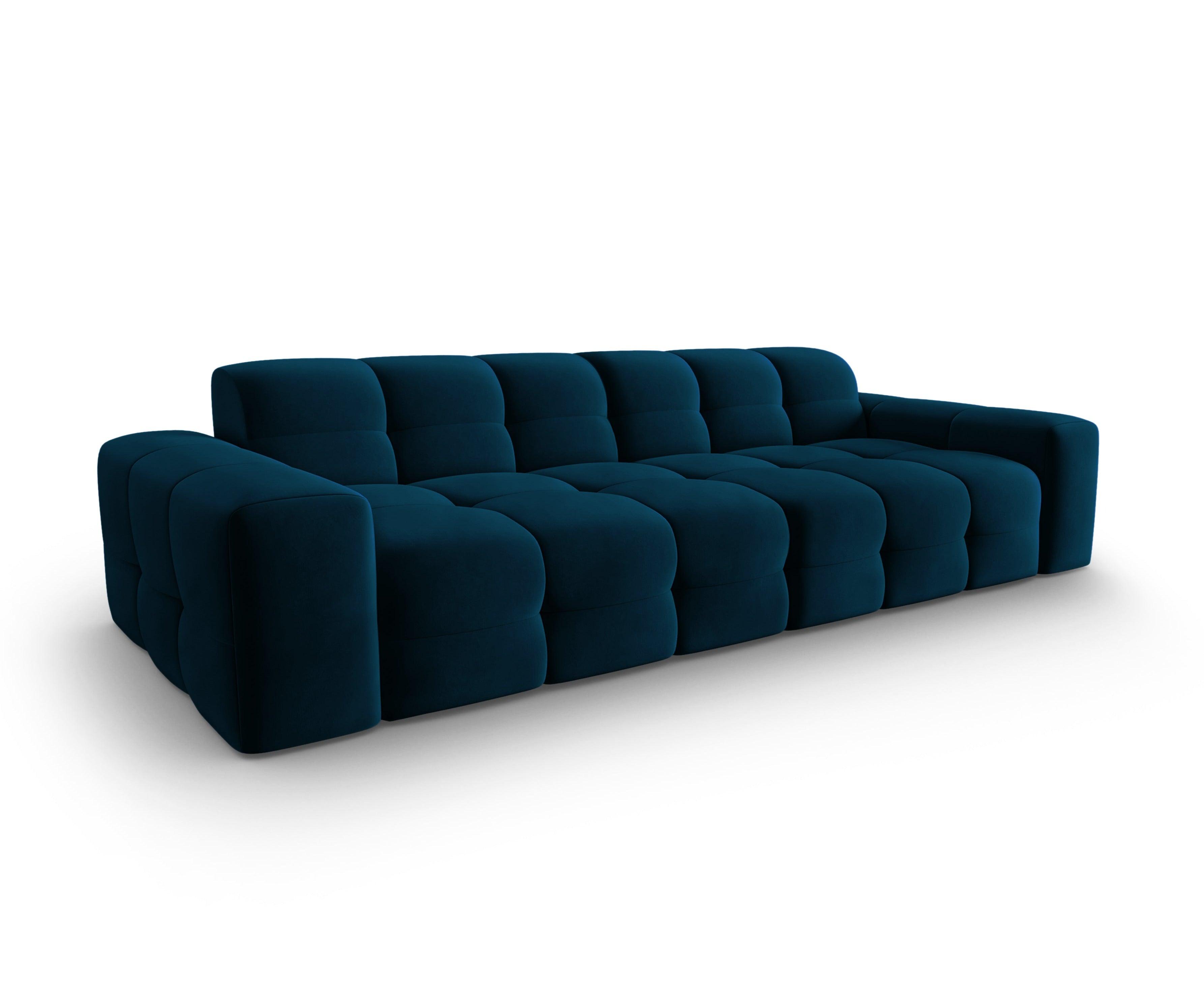 Sofa aksamitna 4-osobowa KENDAL granatowy Micadoni    Eye on Design