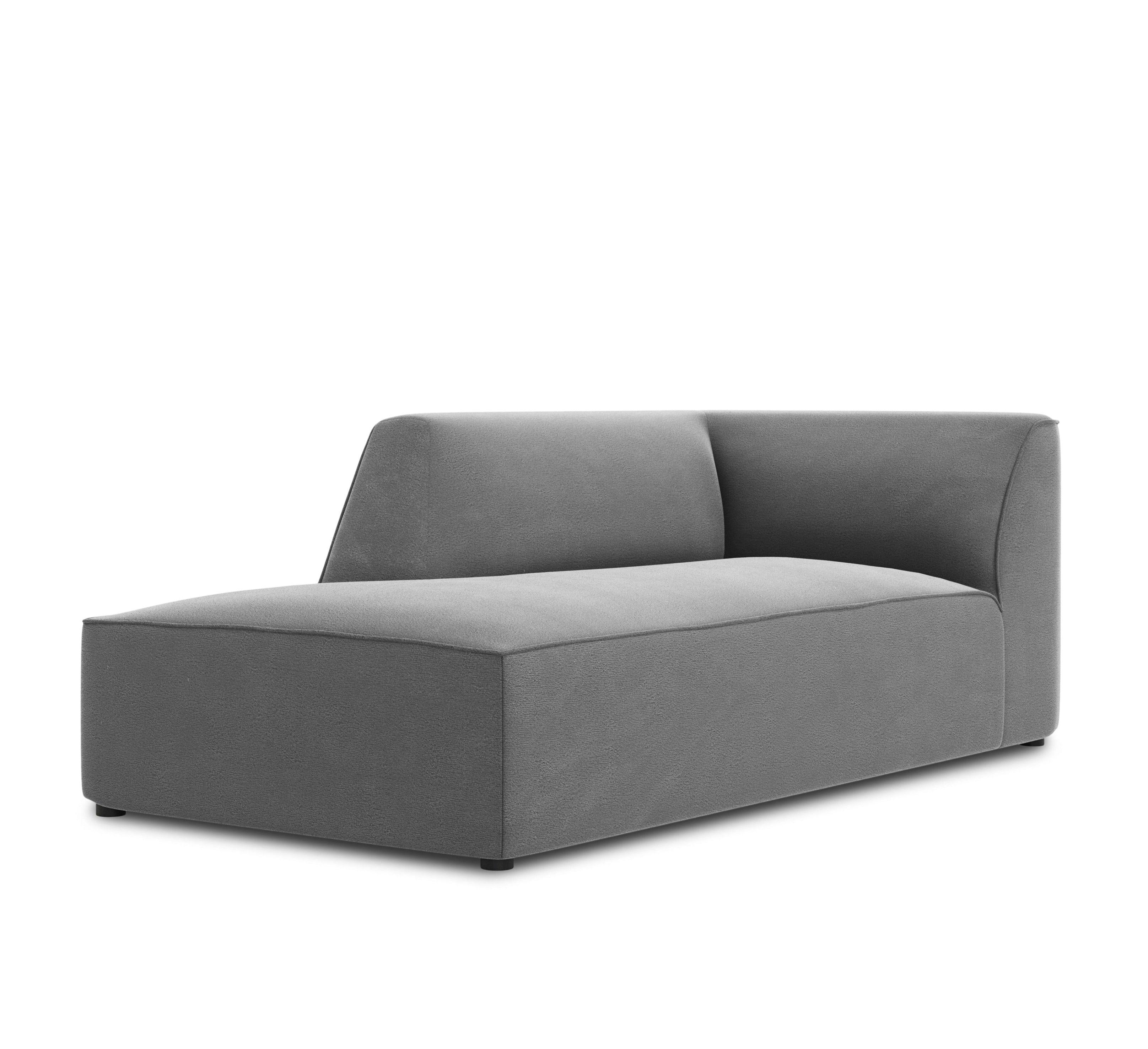 Szezlong aksamitny lewostronny RUBY szary Micadoni    Eye on Design