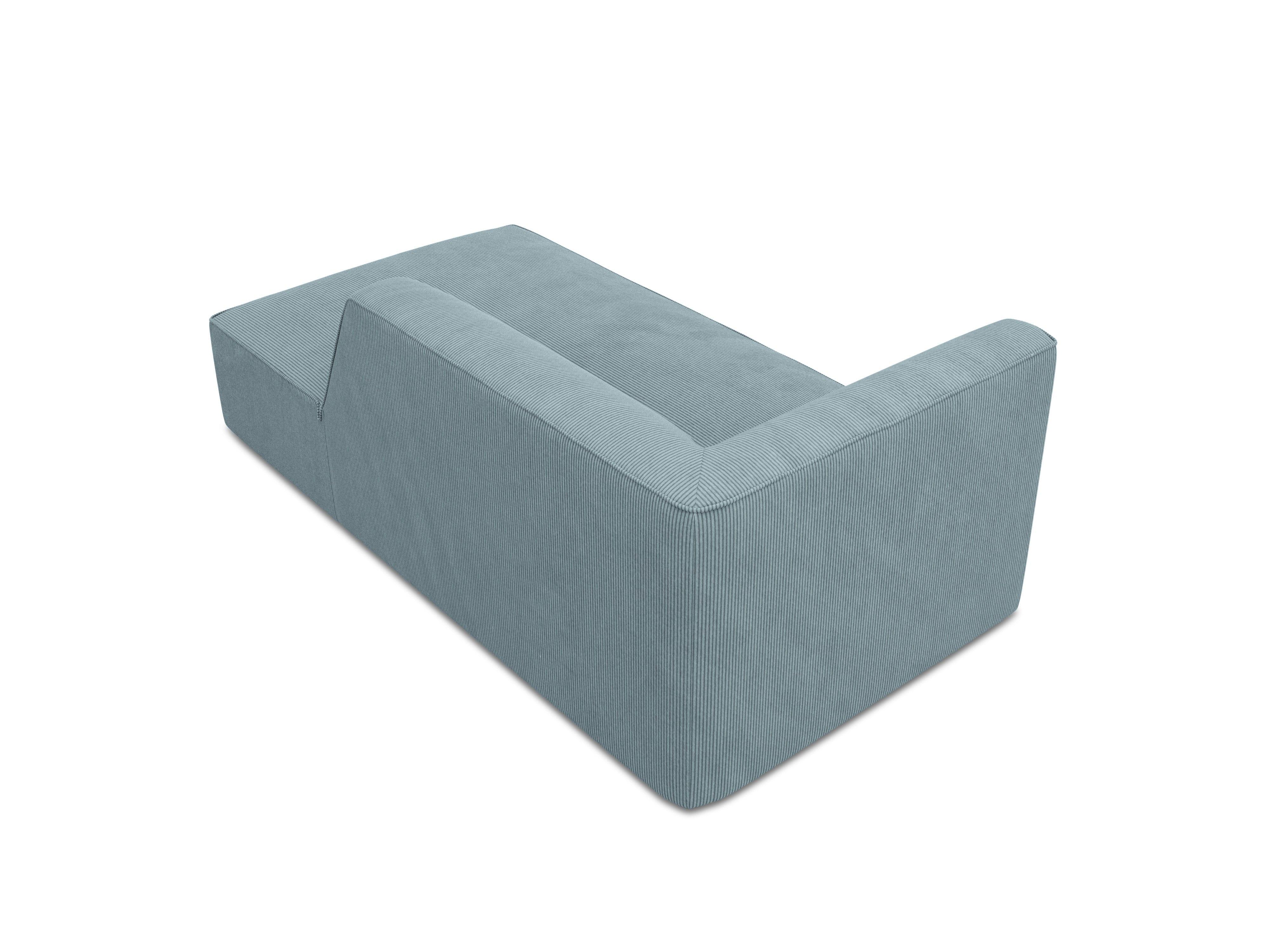 Szezlong sztruksowy prawostronny RUBY jasnoniebieski Micadoni    Eye on Design