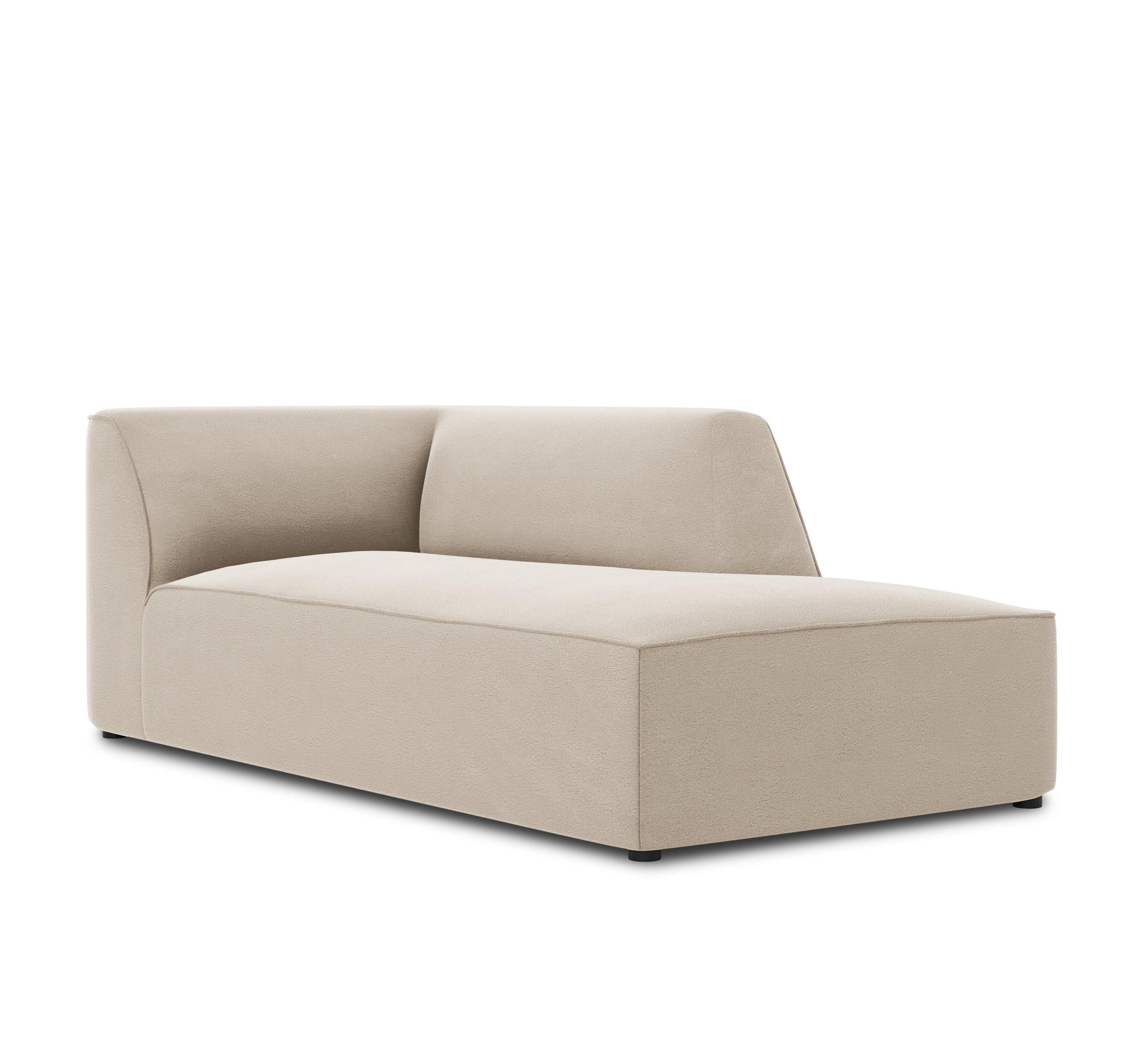 Szezlong aksamitny prawostronny RUBY beżowy Micadoni    Eye on Design