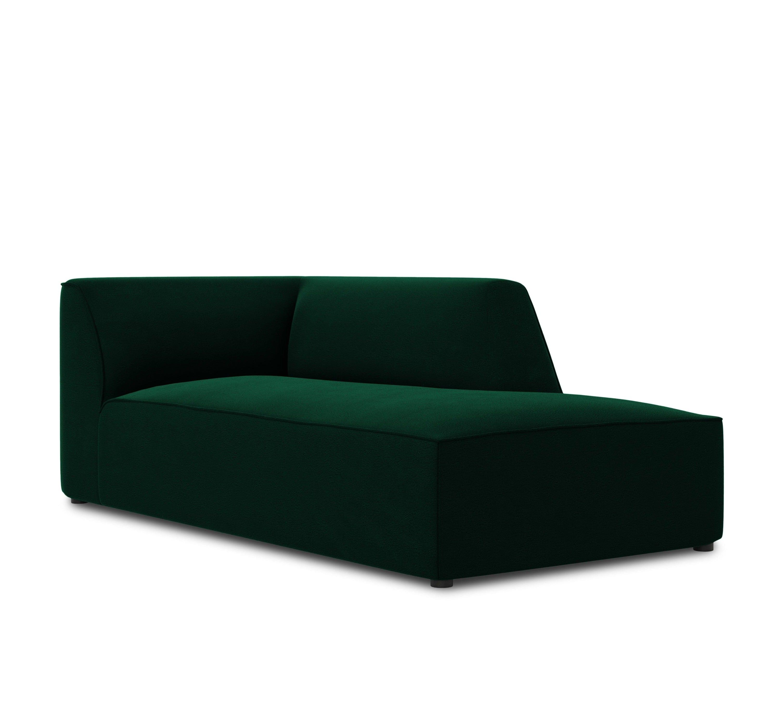 Szezlong aksamitny prawostronny RUBY butelkowa zieleń Micadoni    Eye on Design