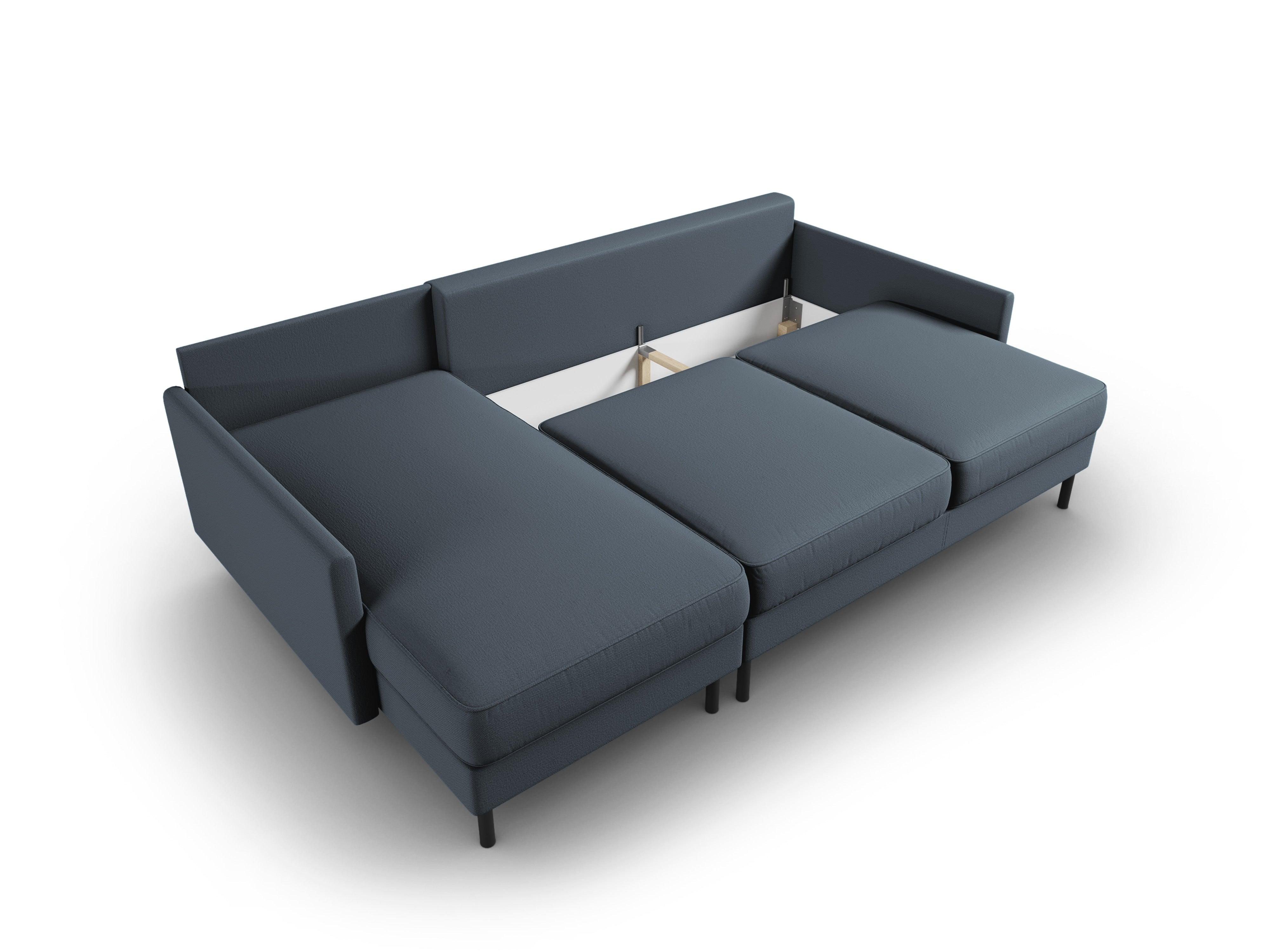 Narożnik lewostronny z funkcją spania SCOTT niebieski Micadoni    Eye on Design