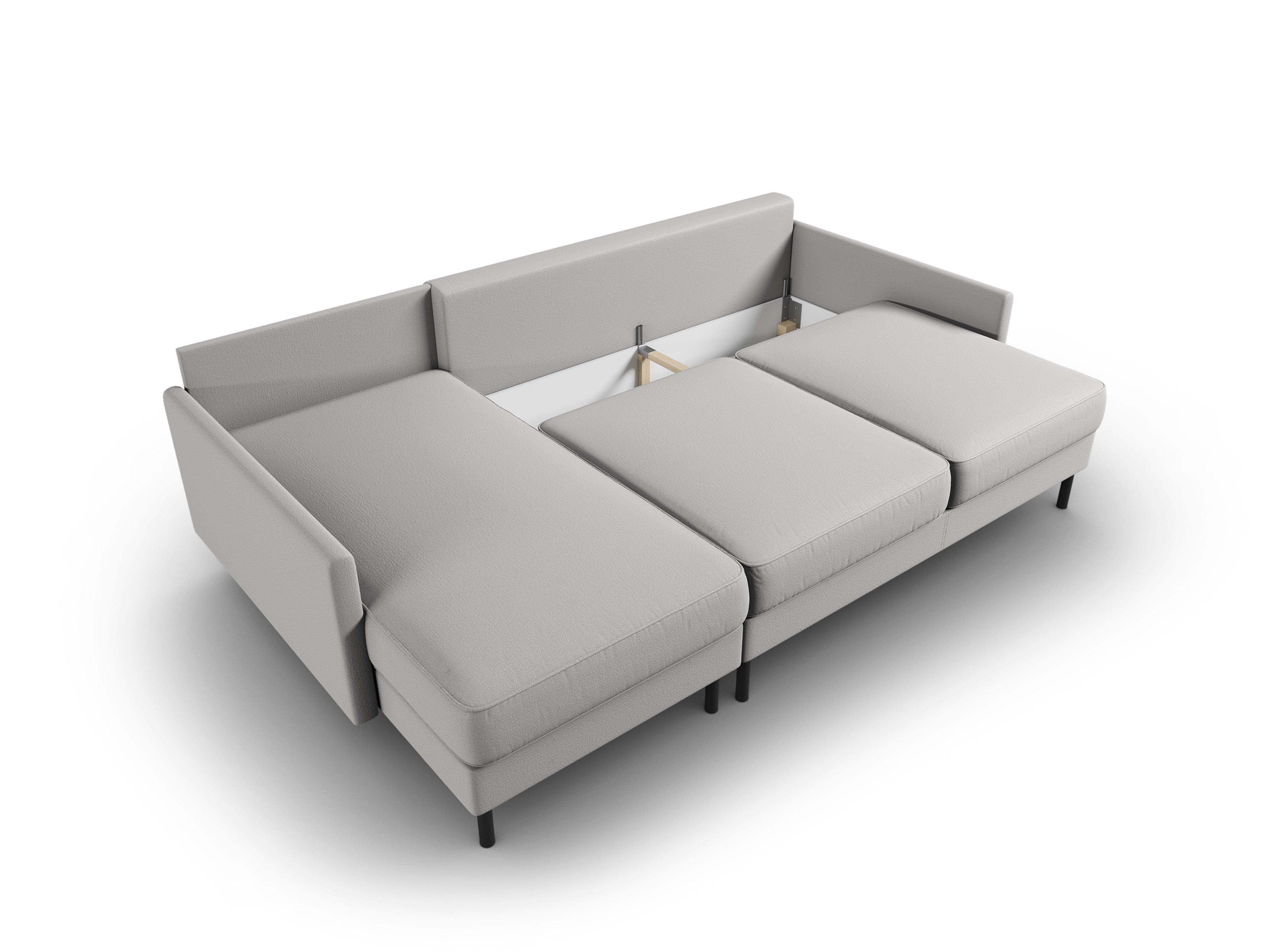 Narożnik lewostronny z funkcją spania SCOTT jasnoszary Micadoni    Eye on Design