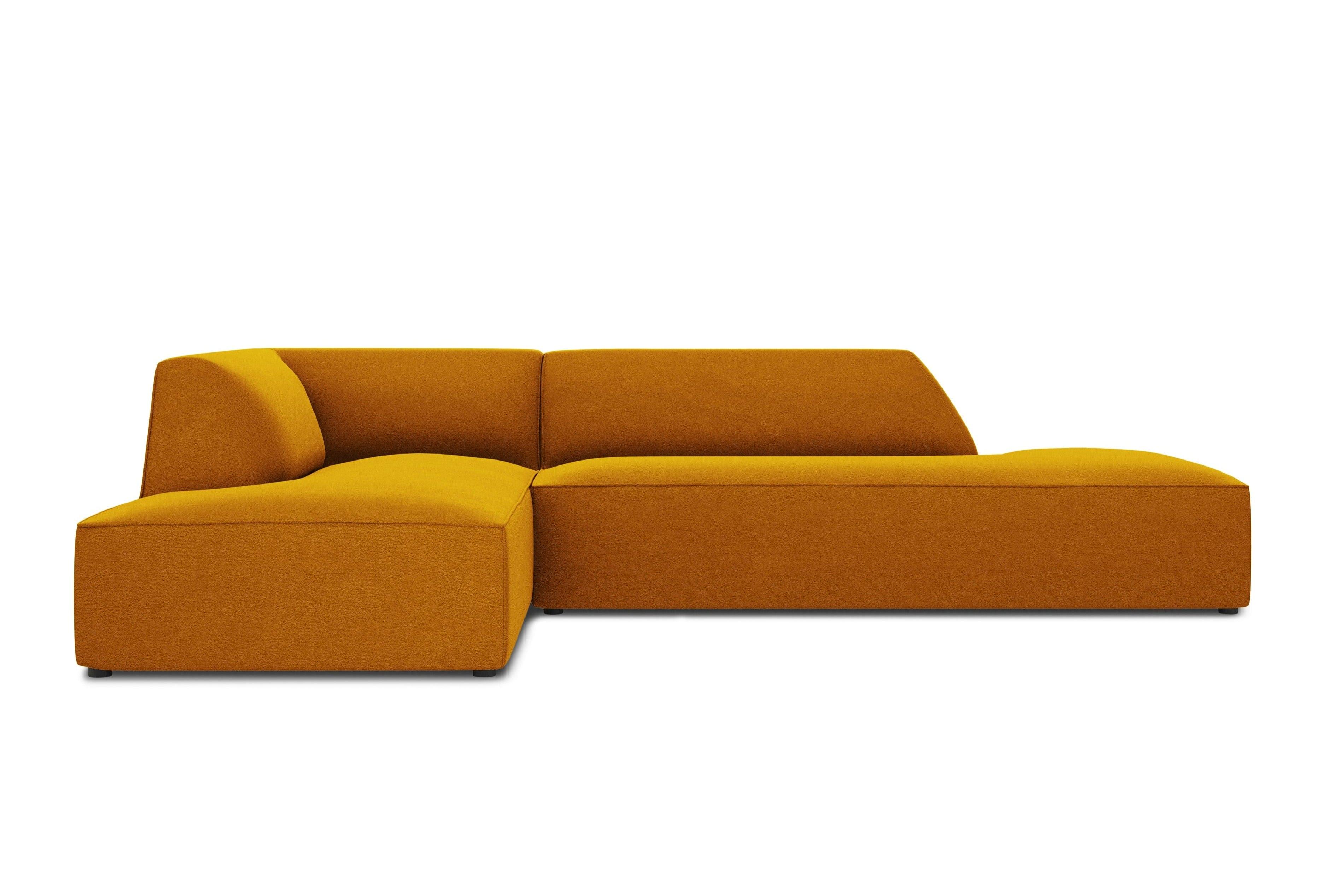 Sofa narożna aksamitna lewostronna RUBY żółty Micadoni    Eye on Design
