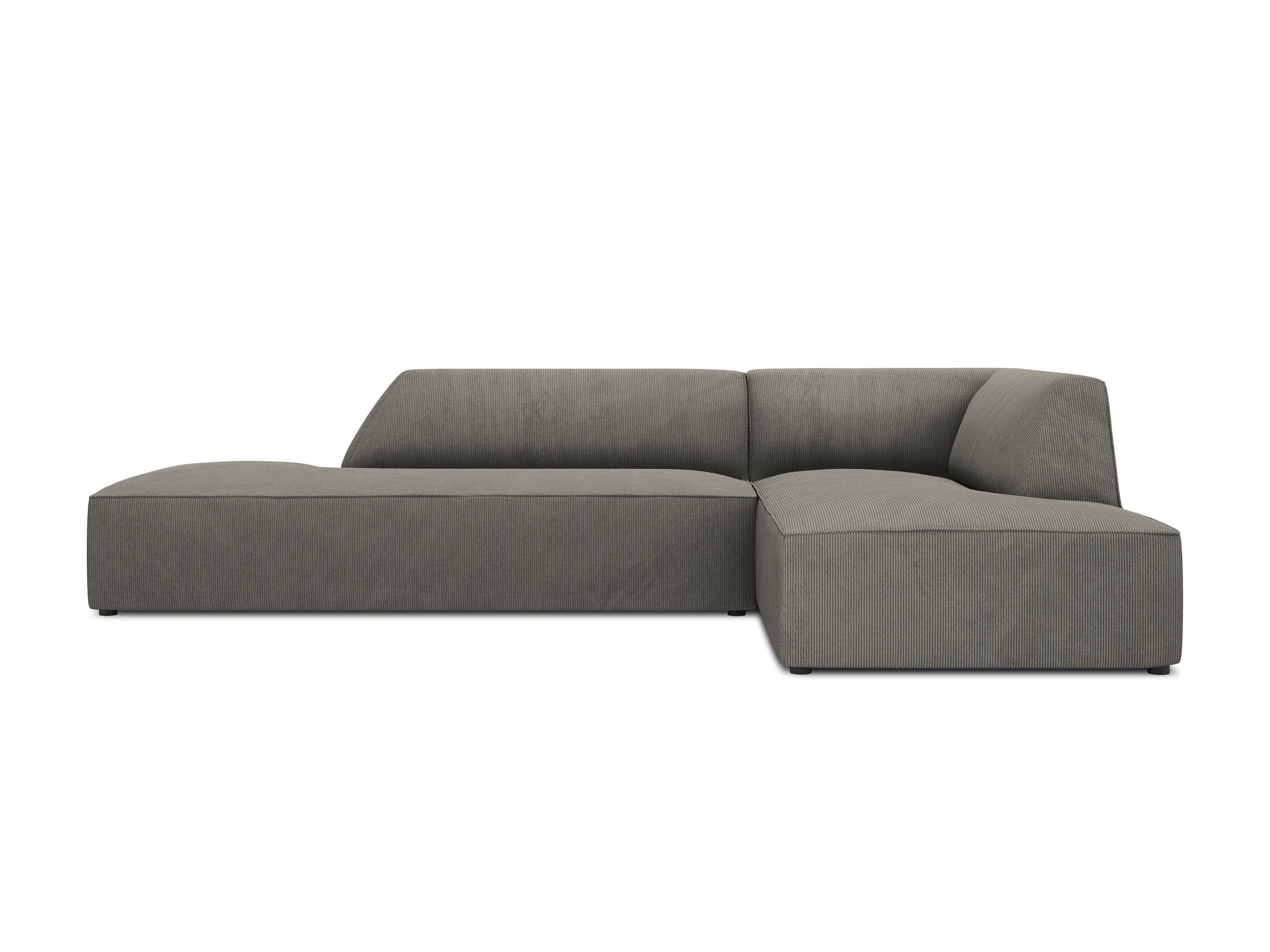 Sofa narożna sztruksowa prawostronny RUBY jasnoszary Micadoni    Eye on Design