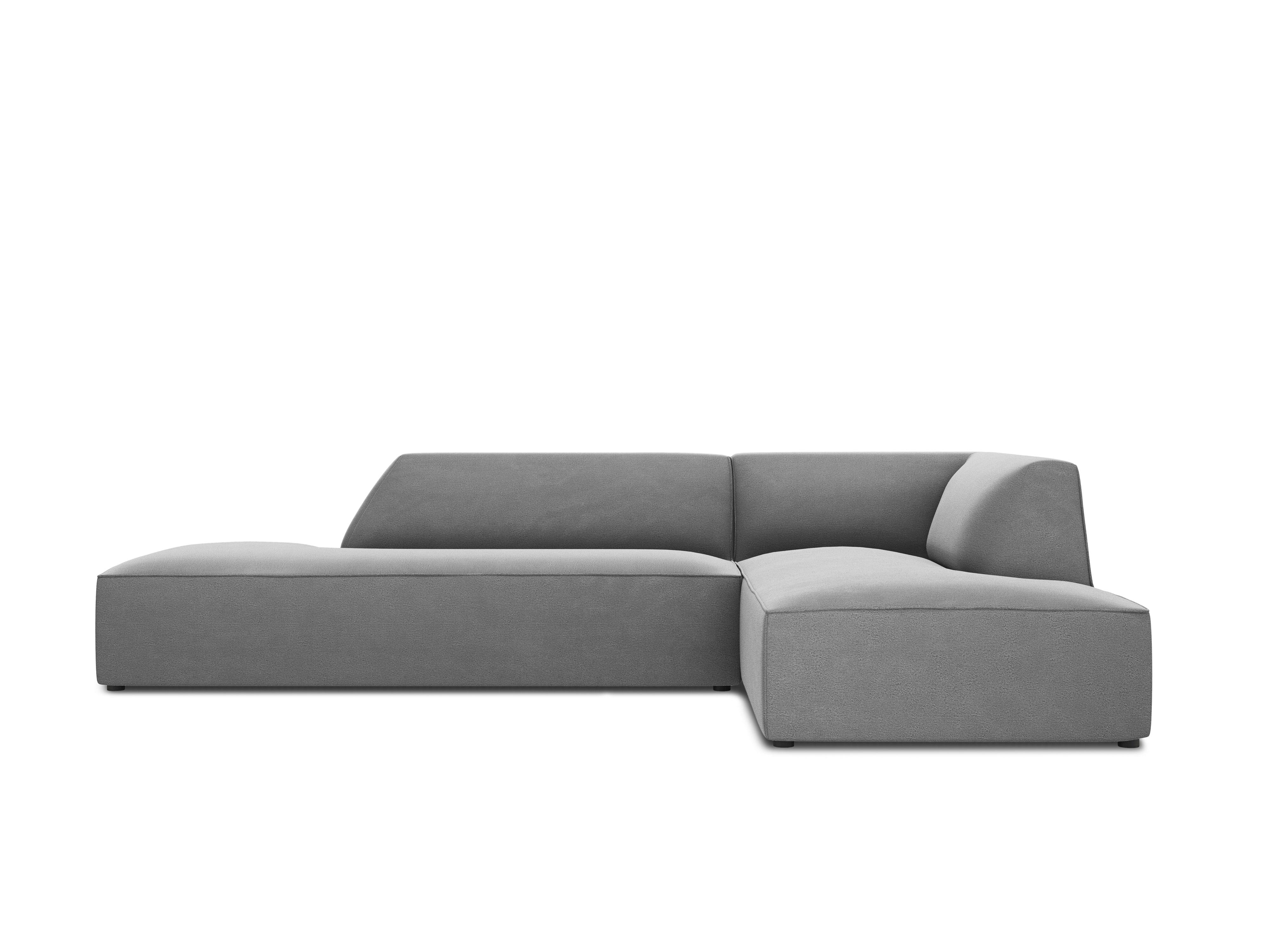 Sofa narożna aksamitna prawostronna RUBY jasnoszary Micadoni    Eye on Design