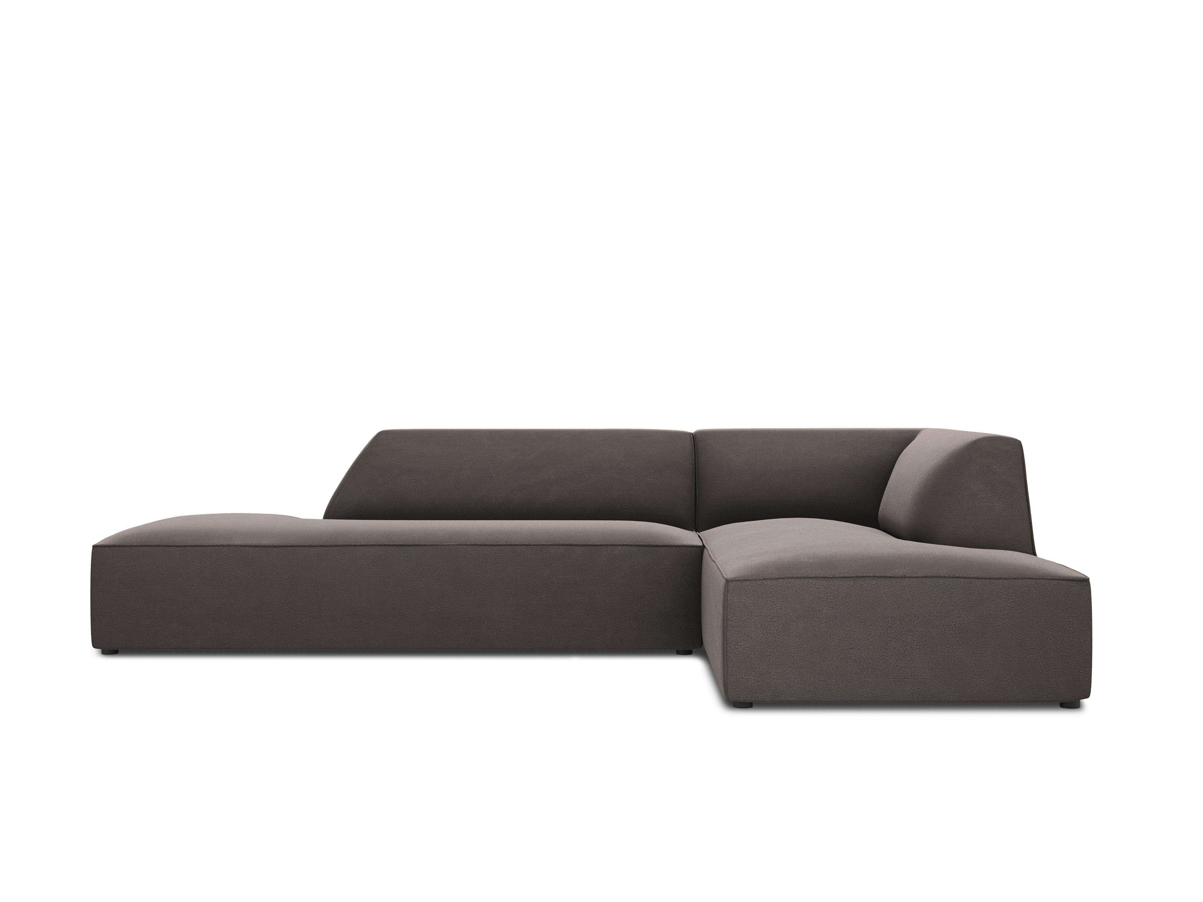 Sofa narożna aksamitna prawostronna RUBY ciemnoszary Micadoni    Eye on Design