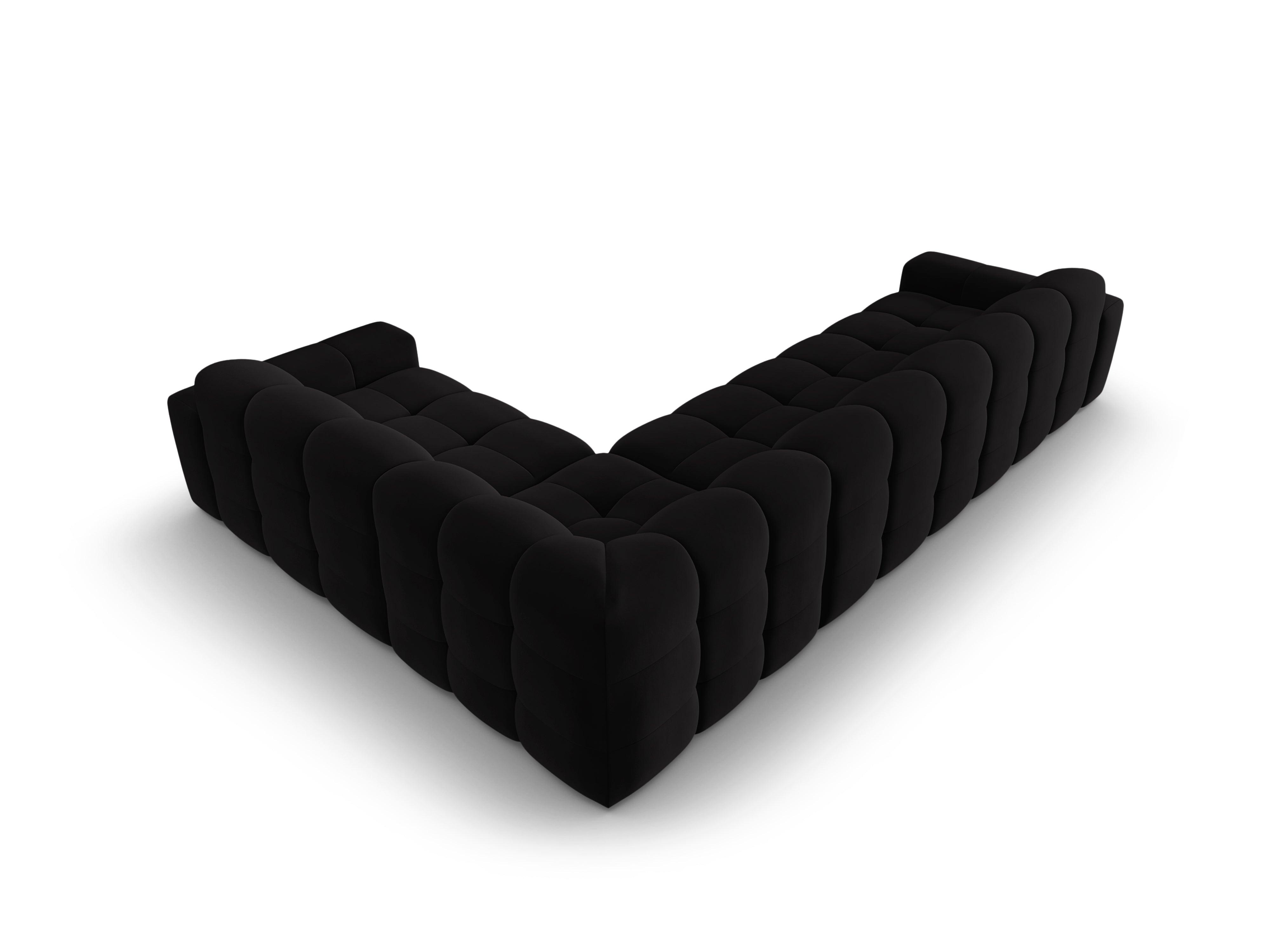 Narożnik prawostronny 6-osobowy KENDAL czarny Micadoni    Eye on Design