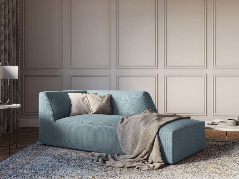 Szezlong sztruksowy prawostronny RUBY jasnoniebieski Micadoni    Eye on Design