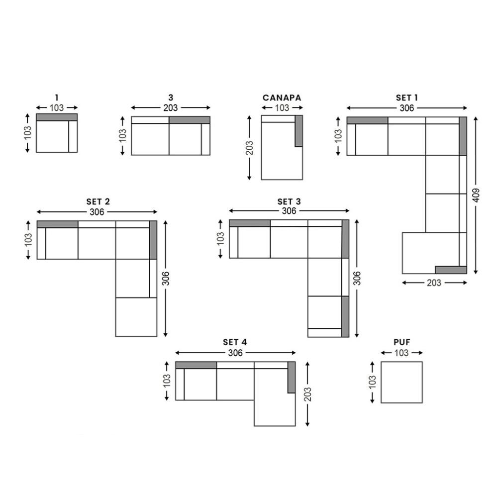 Sofa modułowa STUDY - kolor do wyboru Nordic Line    Eye on Design
