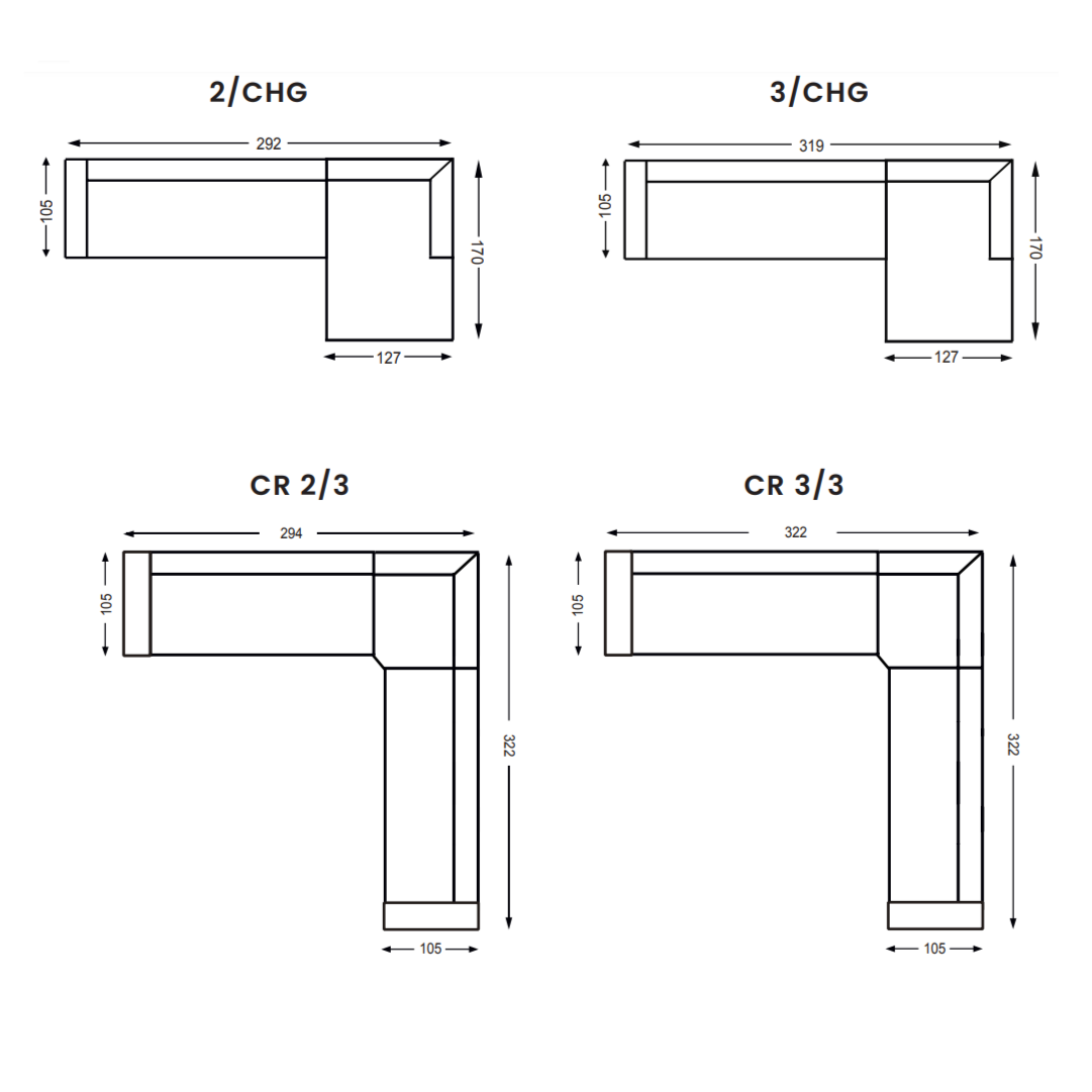 Narożnik lewostronny MICHELLE - rozmiar i kolor do wyboru Nordic Line    Eye on Design