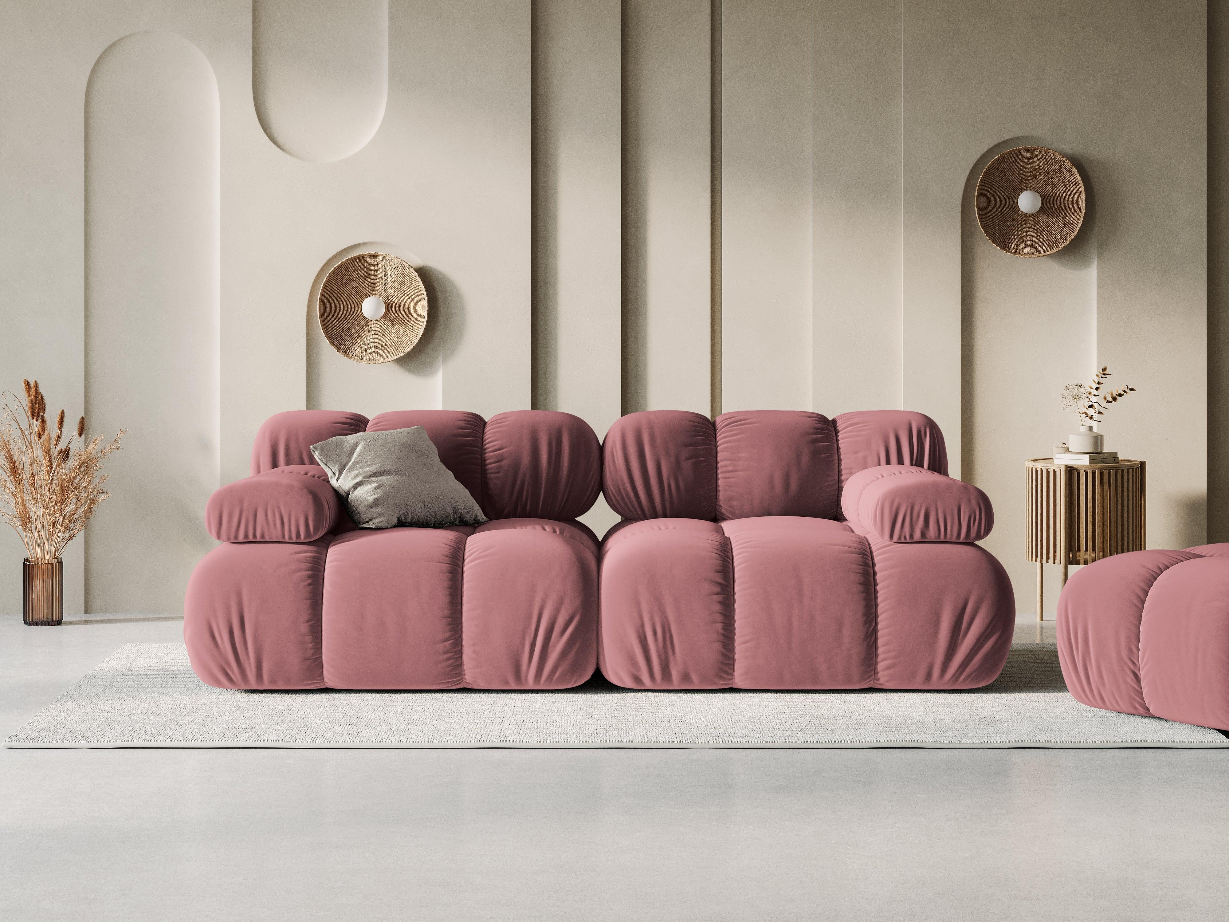 Sofa aksamitna 2-osobowa TROPEA różowy Milo Casa    Eye on Design