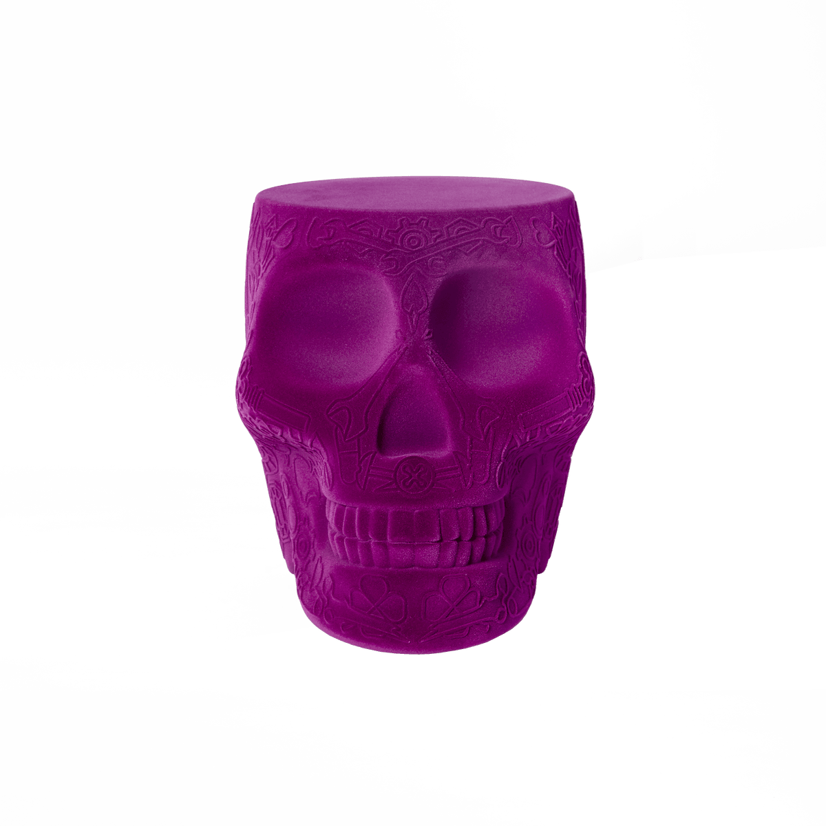 Stołek i stolik boczny MEXICO VELVET fioletowy Qeeboo    Eye on Design